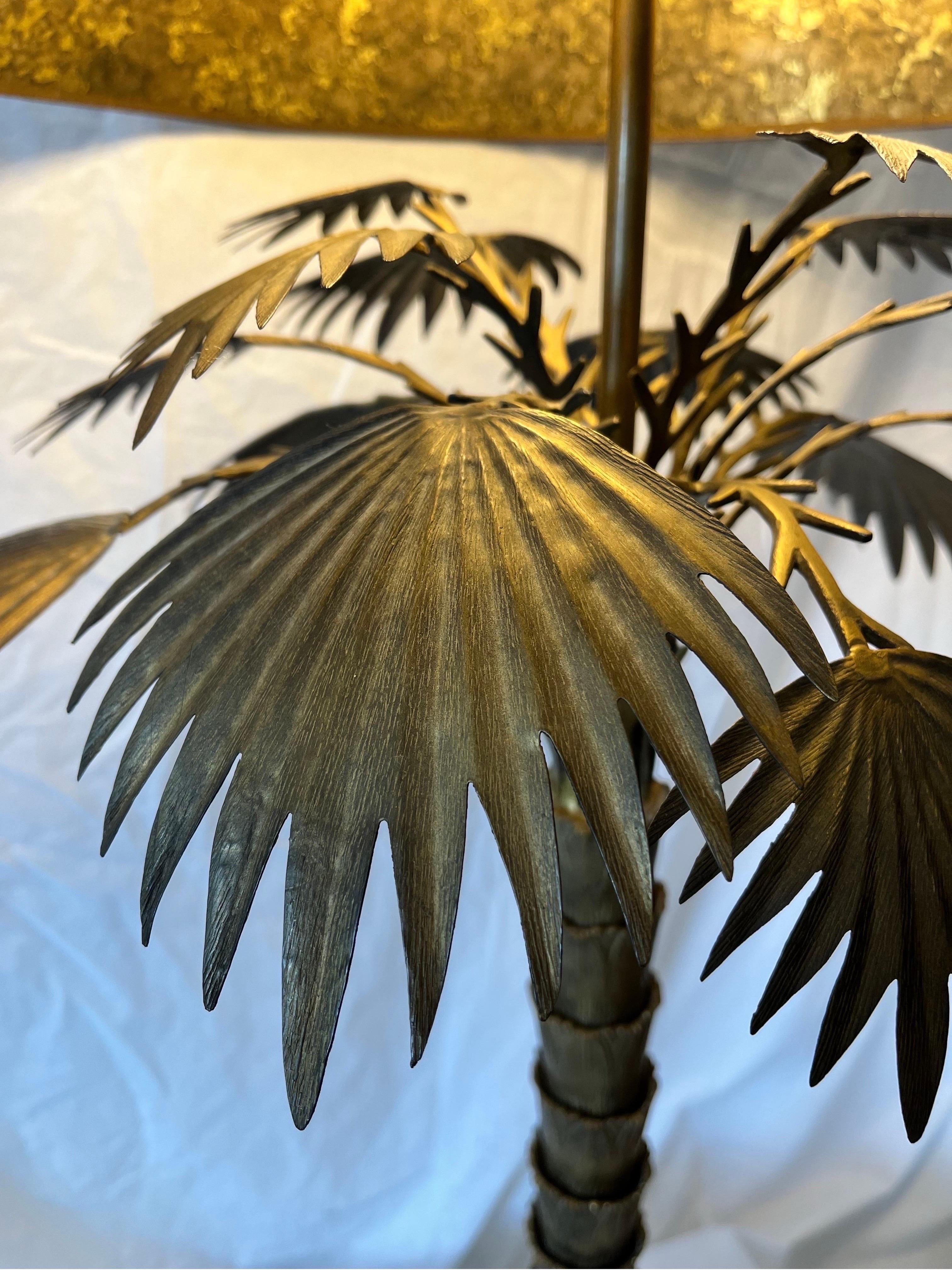 Vintage Chapman Palm Tree Table Lamp with Original Diffuser and Oil Drop Shade 2