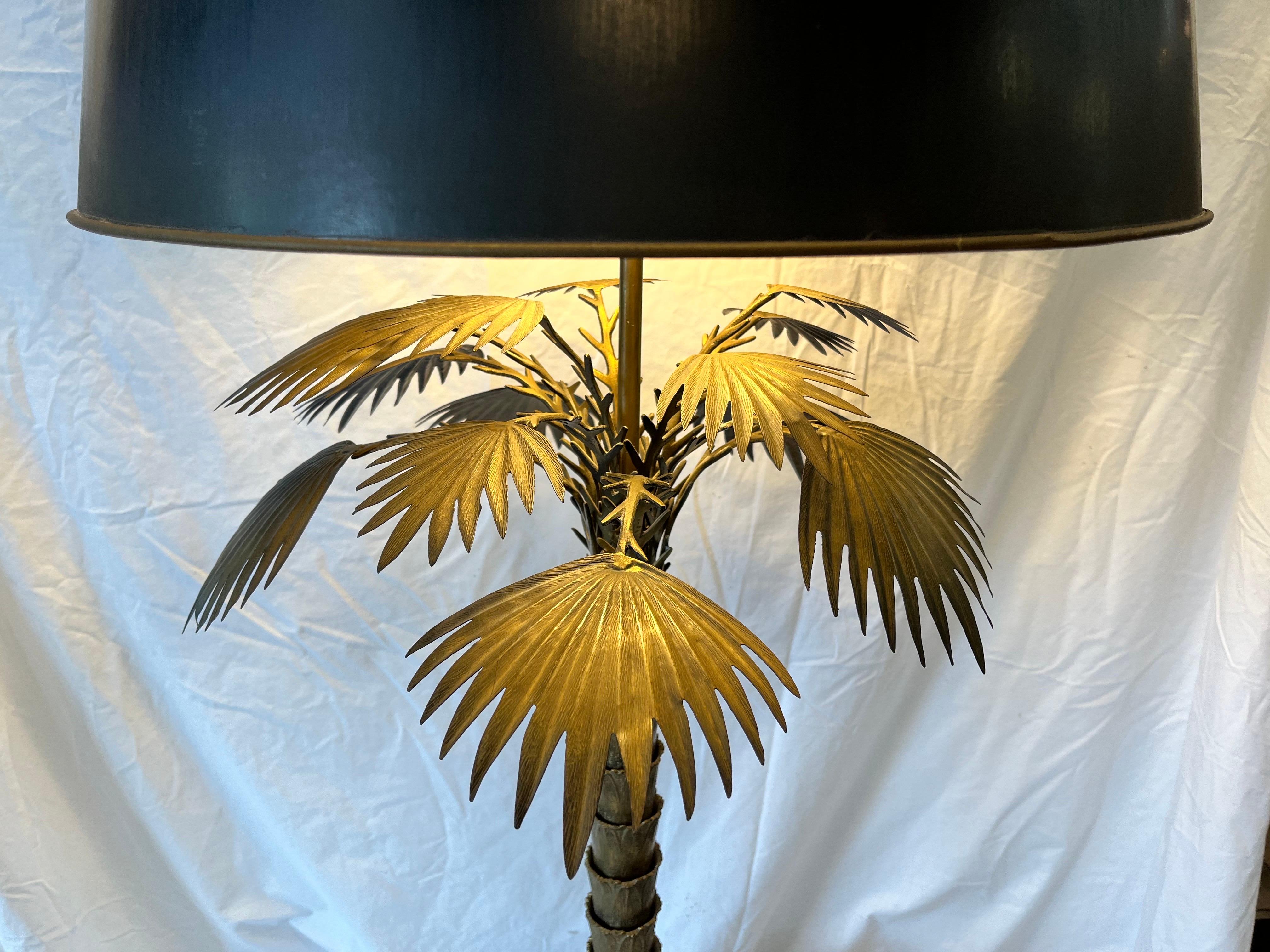Vintage Chapman Palm Tree Table Lamp with Original Diffuser and Oil Drop Shade 5