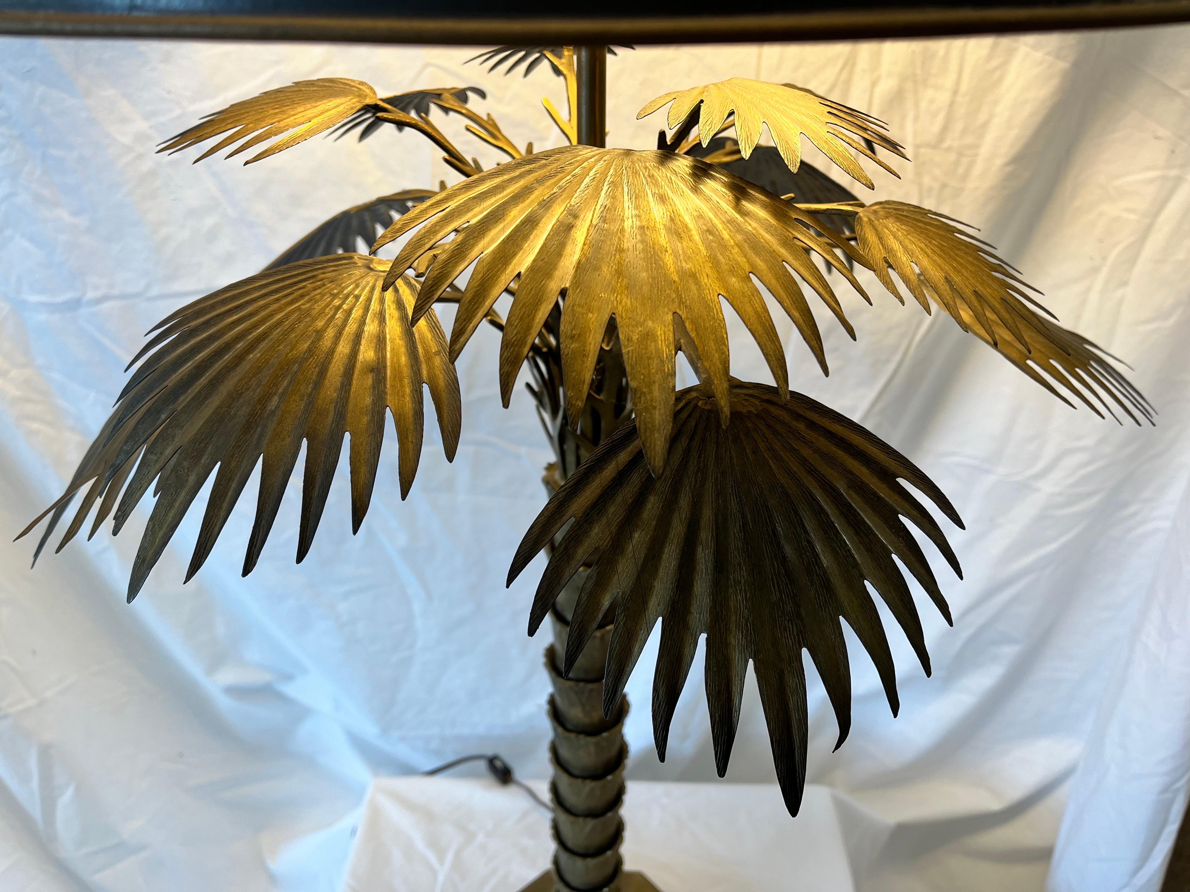 Vintage Chapman Palm Tree Table Lamp with Original Diffuser and Oil Drop Shade 6