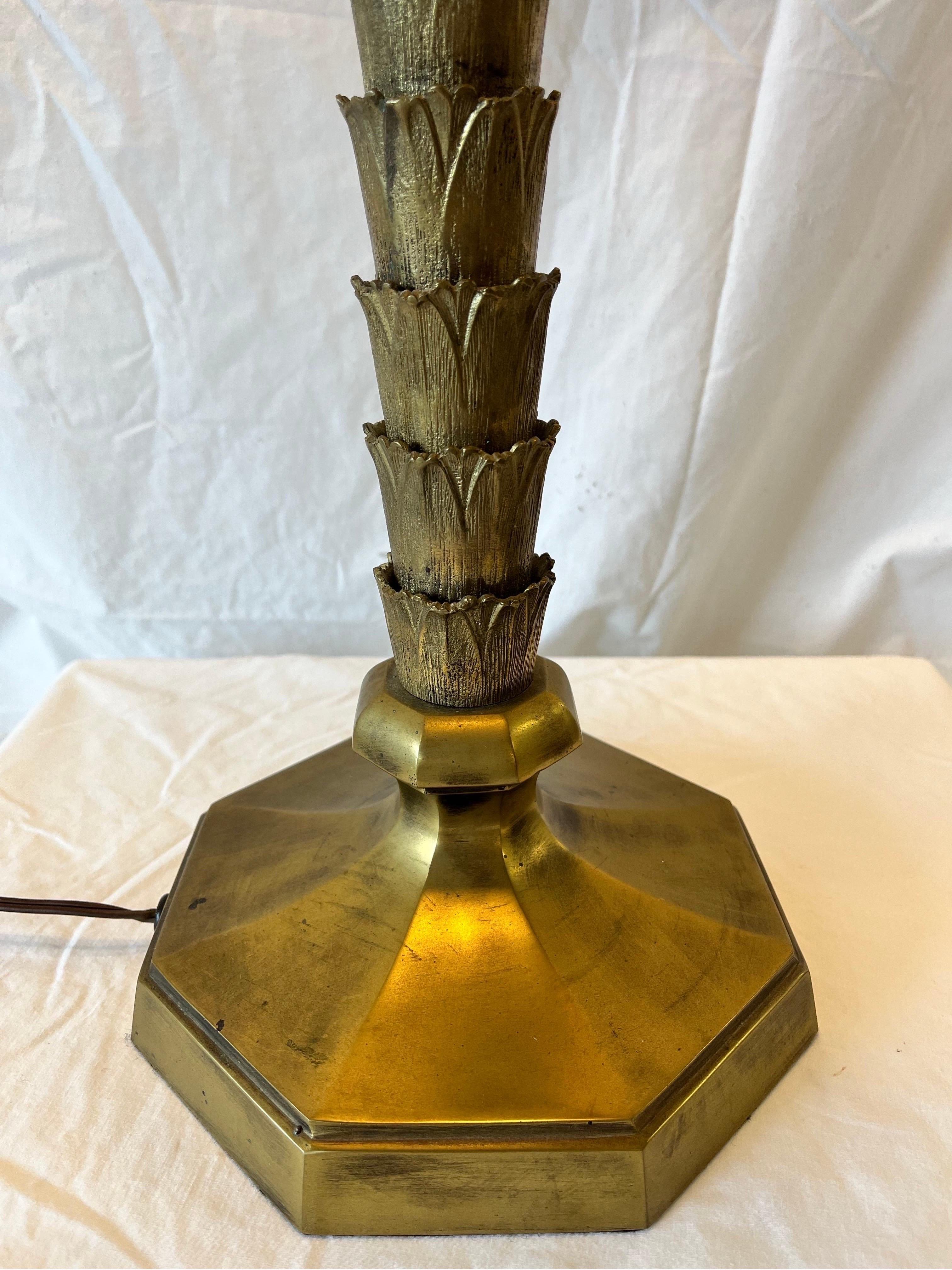 Vintage Chapman Palm Tree Table Lamp with Original Diffuser and Oil Drop Shade 8