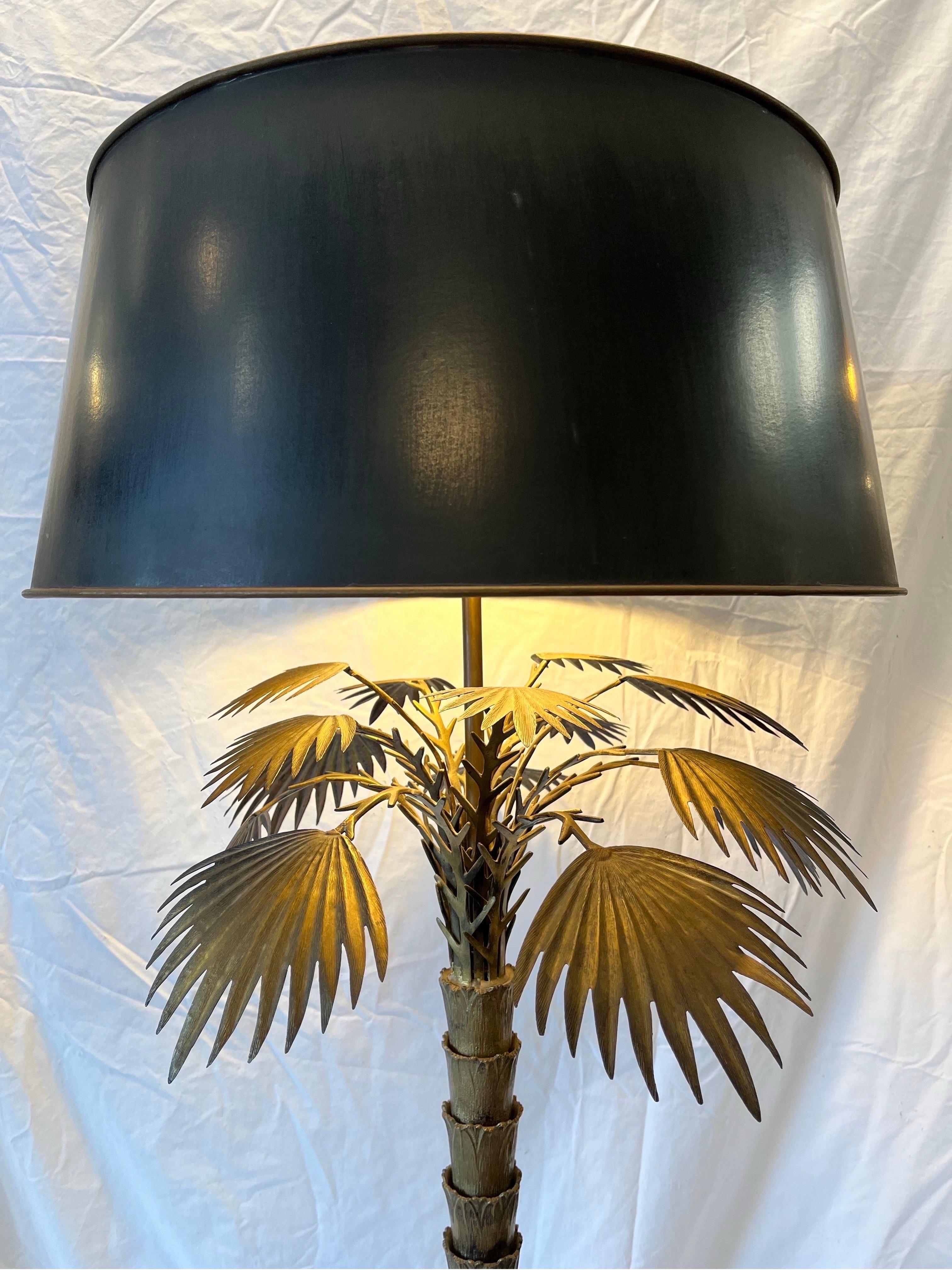 Vintage Chapman Palm Tree Table Lamp with Original Diffuser and Oil Drop Shade 9
