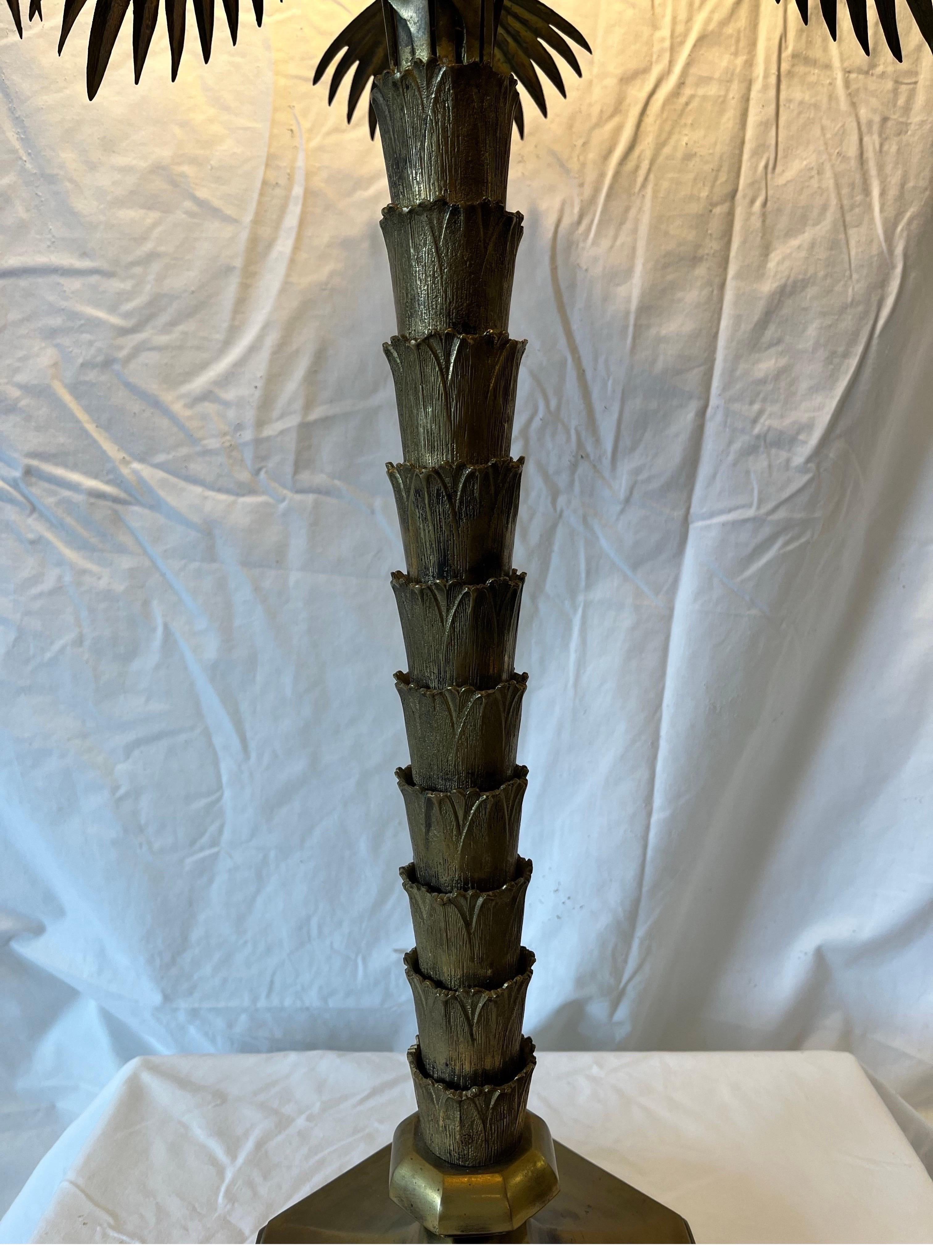 Vintage Chapman Palm Tree Table Lamp with Original Diffuser and Oil Drop Shade 10