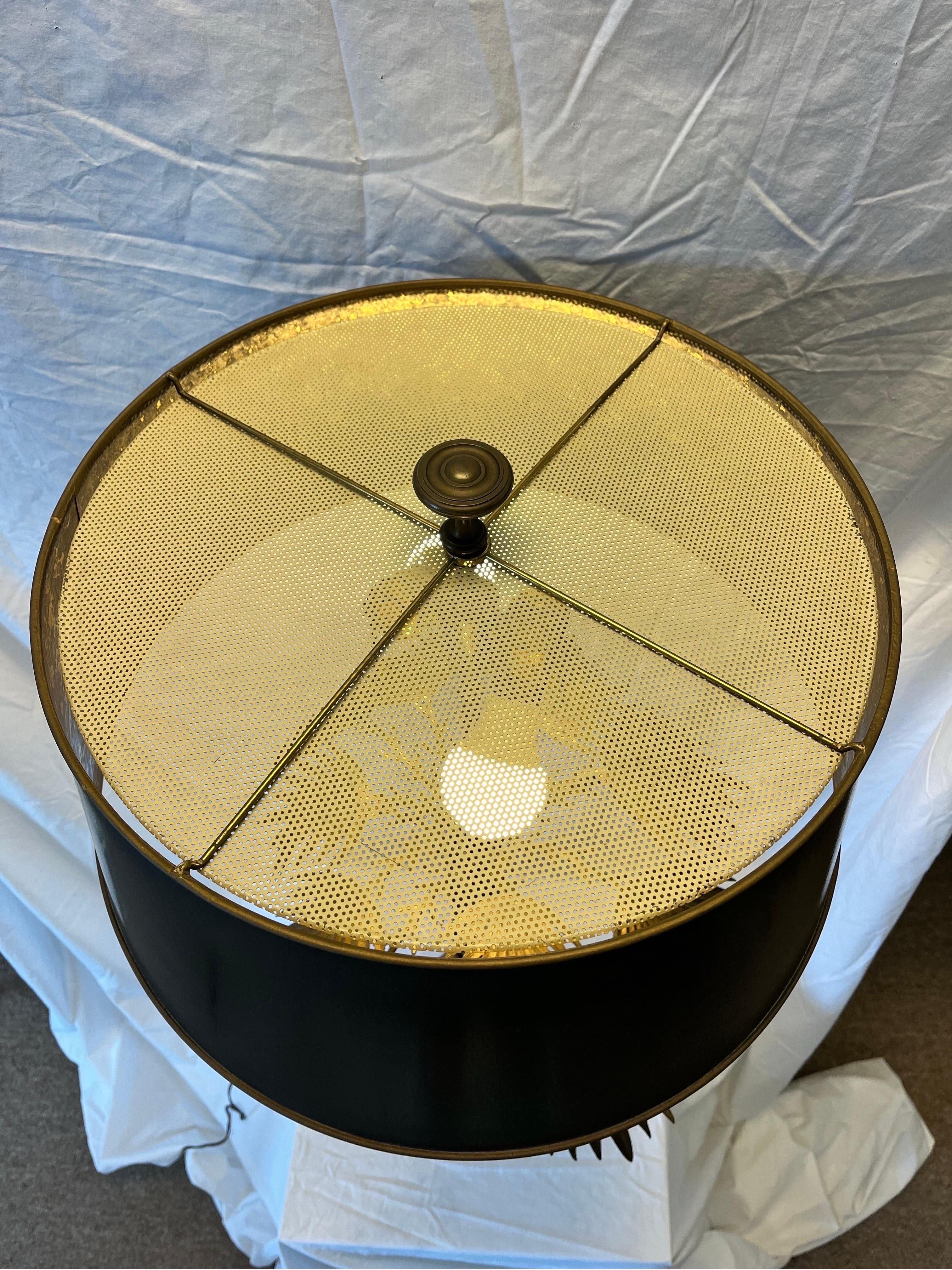 Vintage Chapman Palm Tree Table Lamp with Original Diffuser and Oil Drop Shade 11