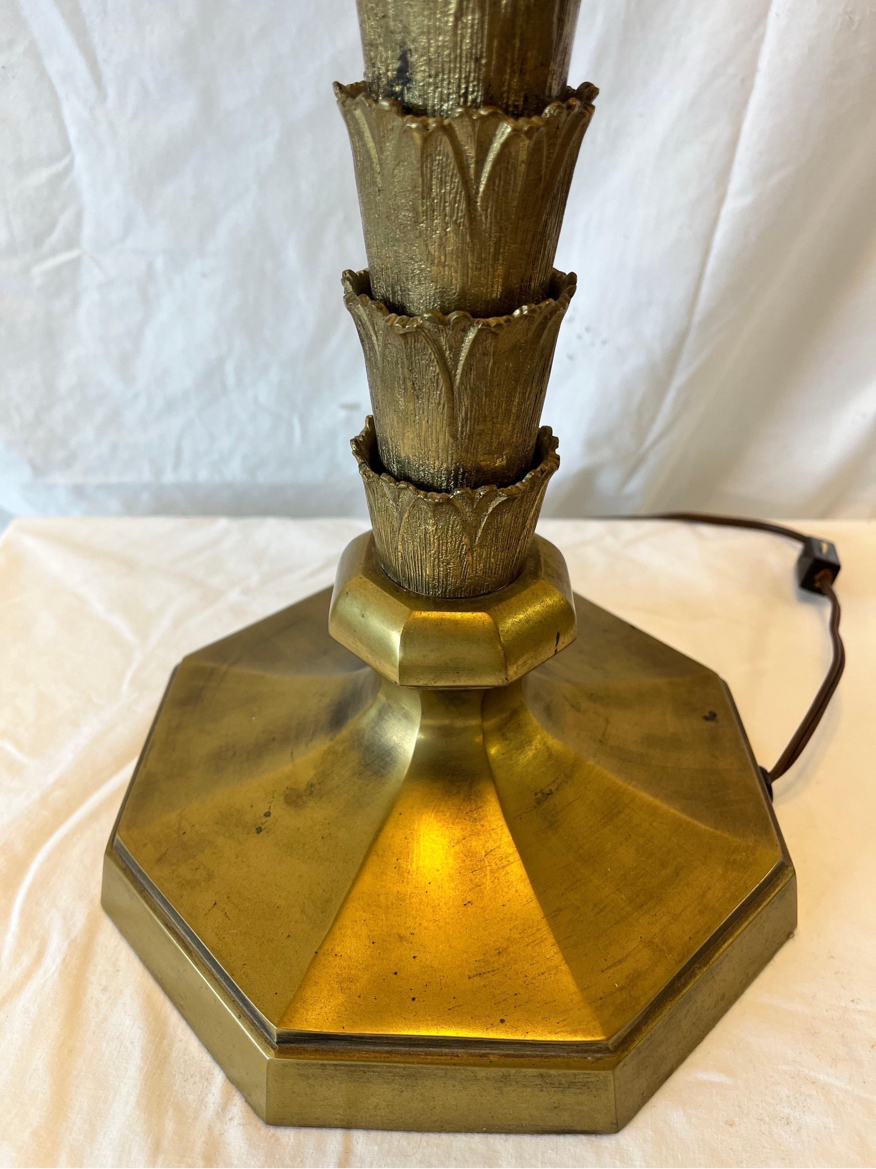 Vintage Chapman Palm Tree Table Lamp with Original Diffuser and Oil Drop Shade 12