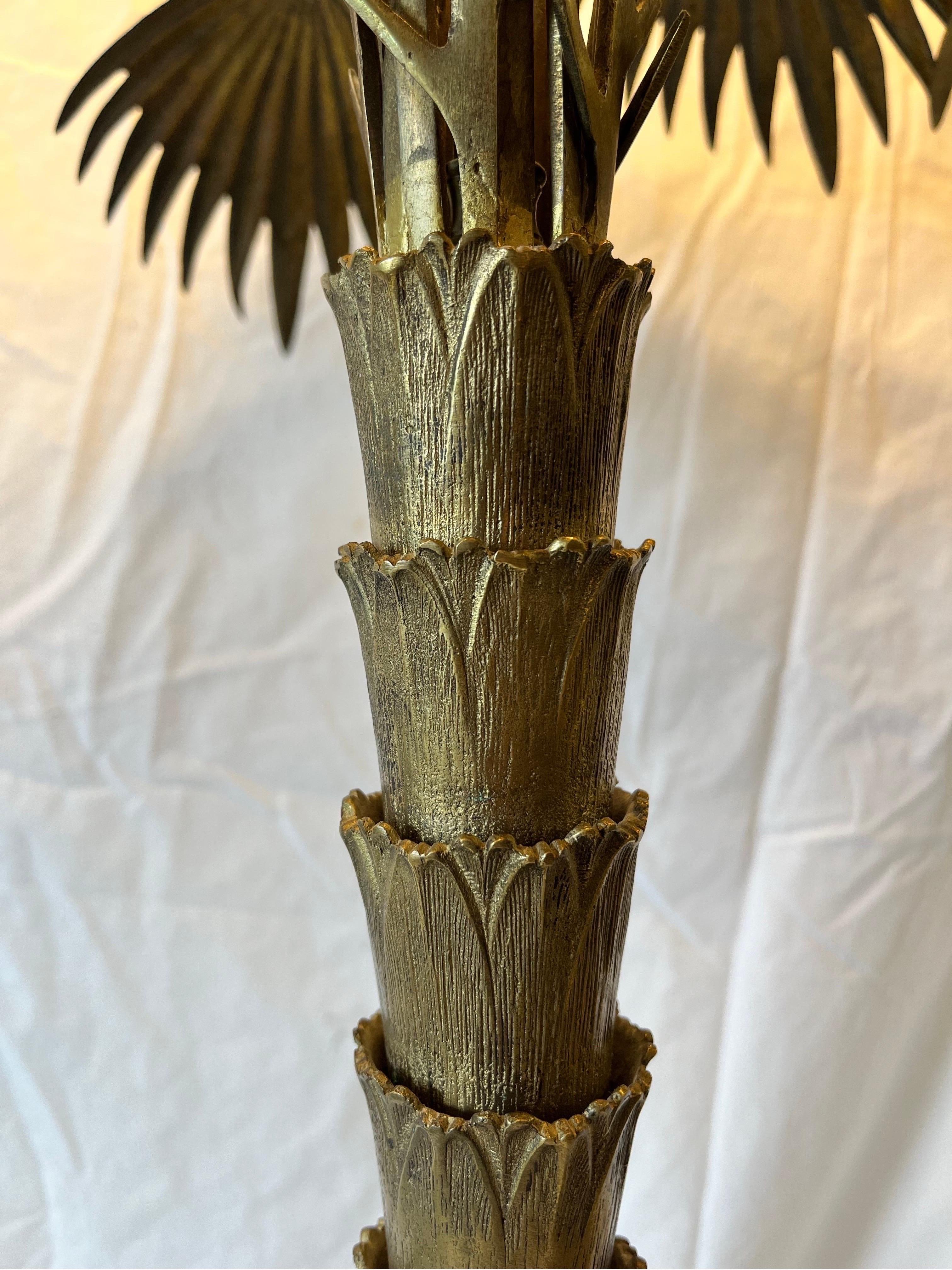 American Vintage Chapman Palm Tree Table Lamp with Original Diffuser and Oil Drop Shade