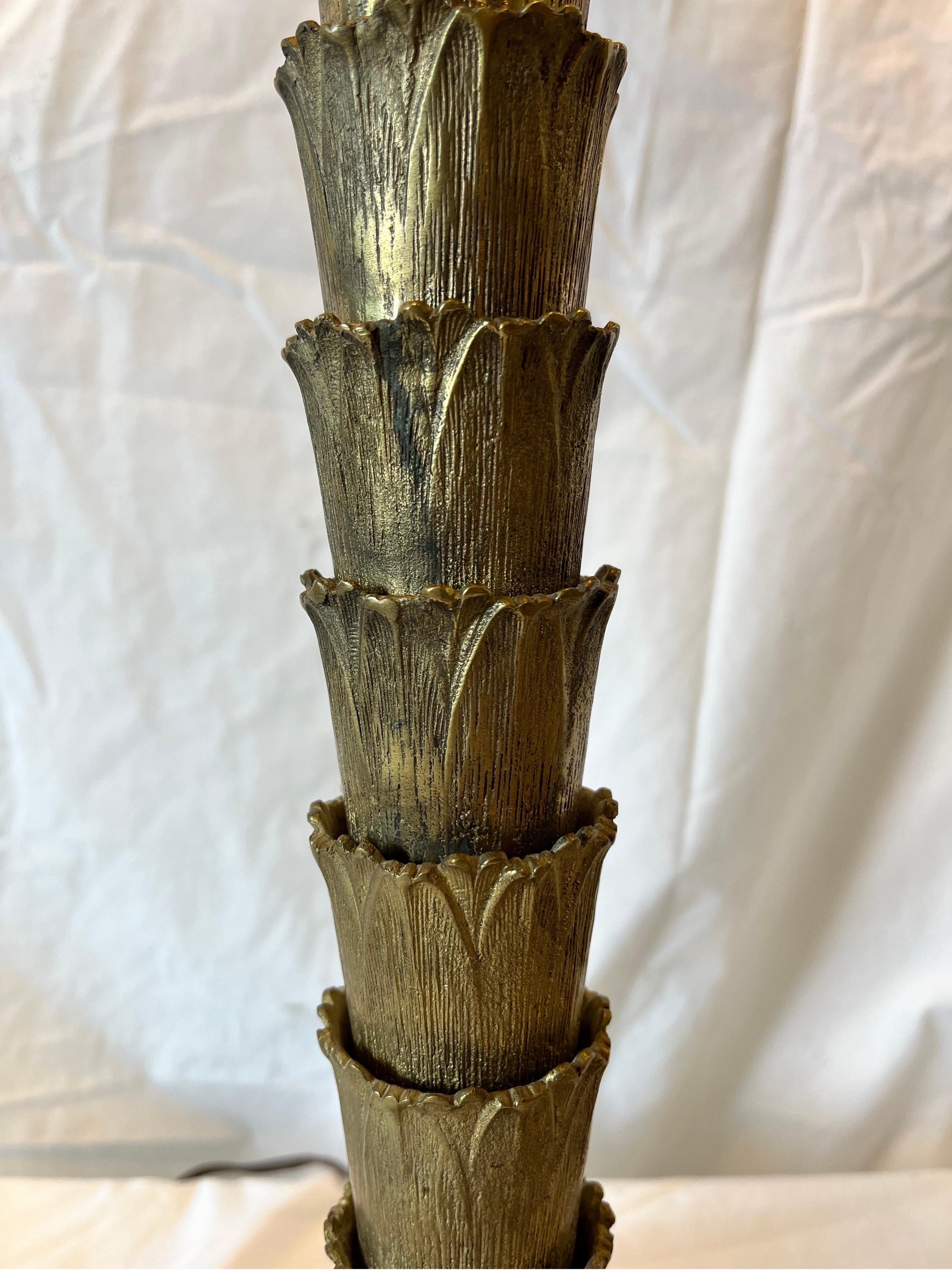 20th Century Vintage Chapman Palm Tree Table Lamp with Original Diffuser and Oil Drop Shade