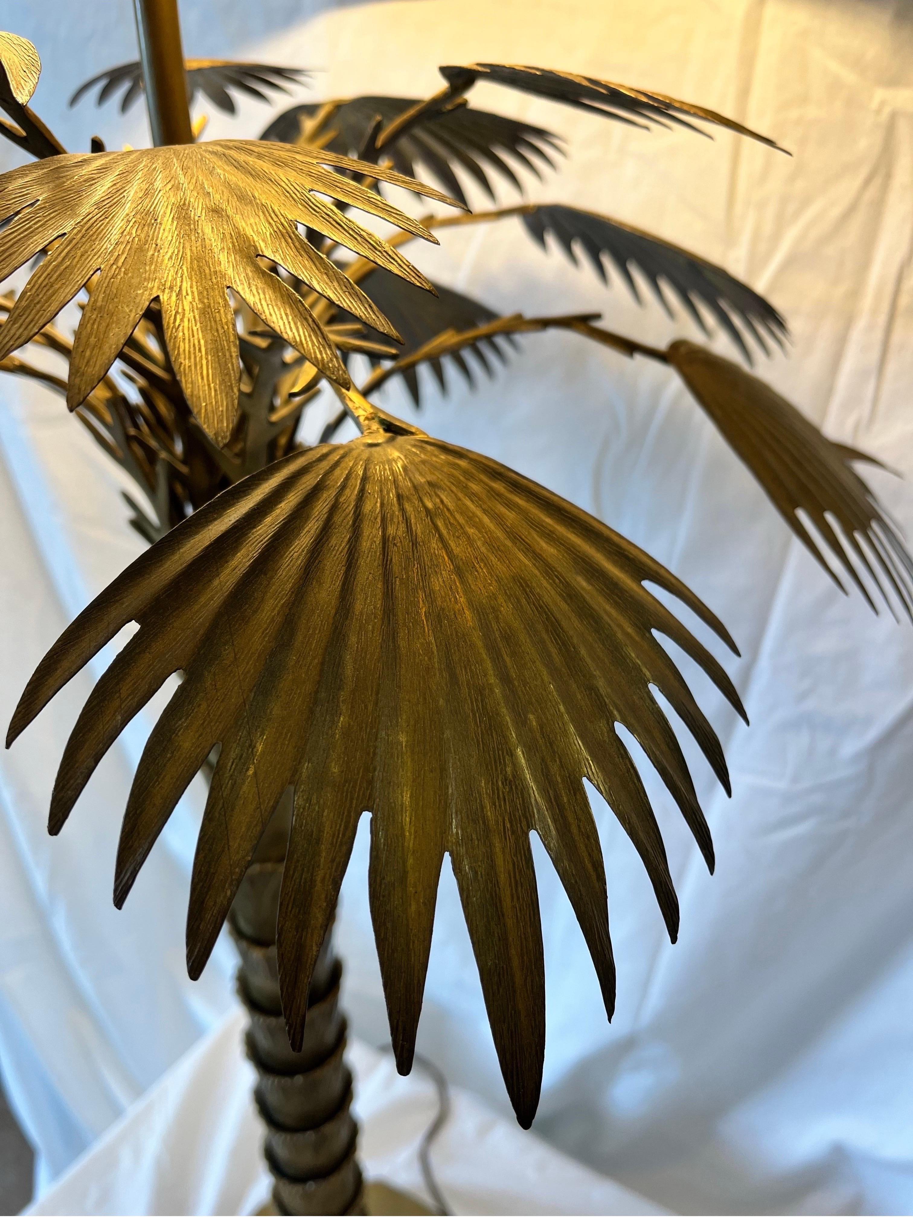 Paper Vintage Chapman Palm Tree Table Lamp with Original Diffuser and Oil Drop Shade