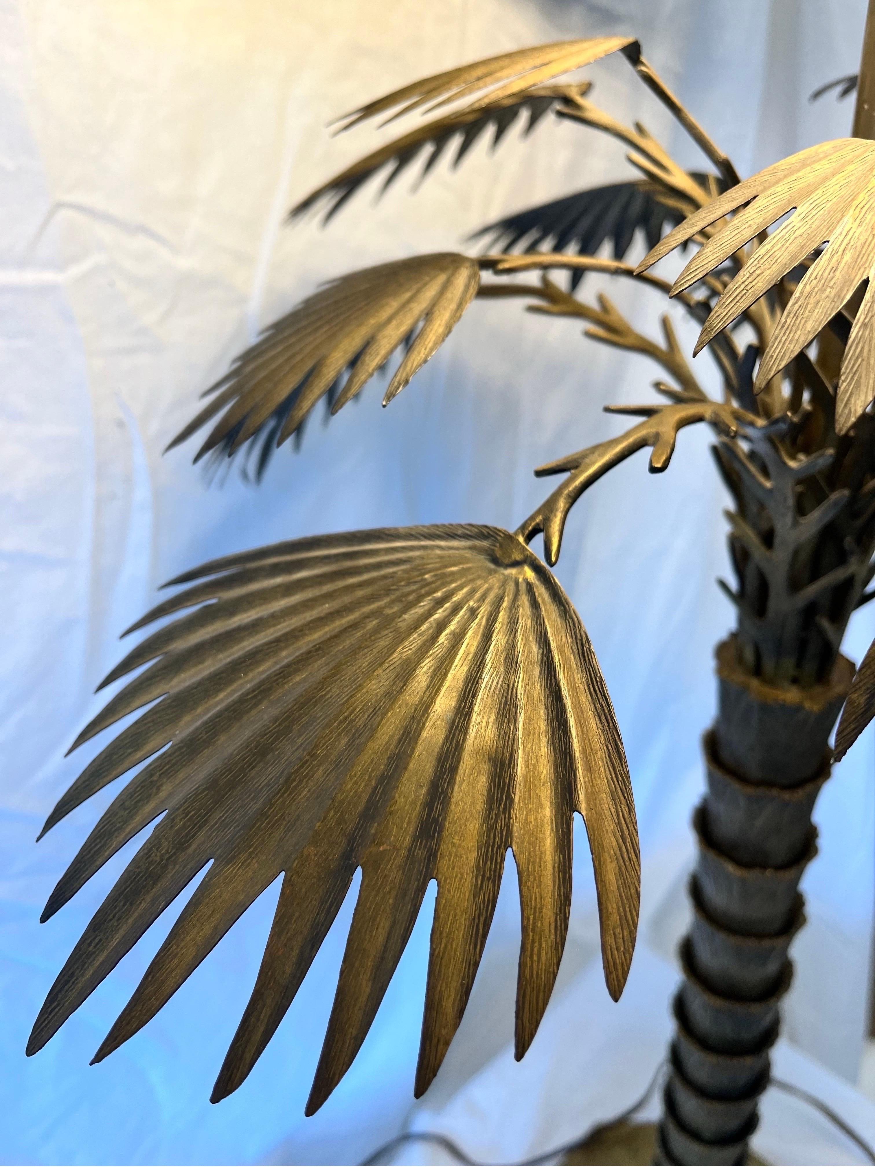 Vintage Chapman Palm Tree Table Lamp with Original Diffuser and Oil Drop Shade 1