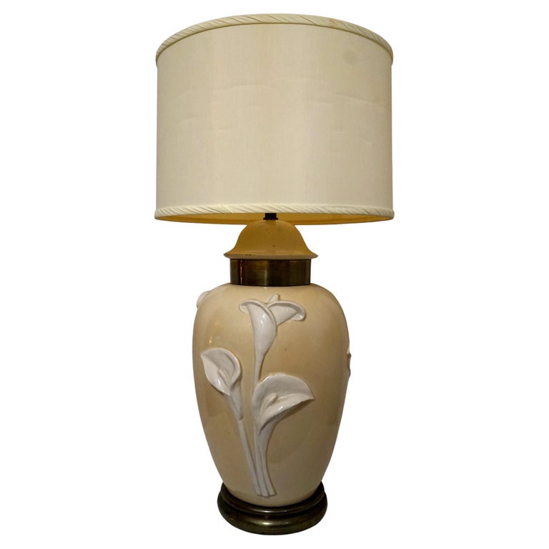 Oneach Vintage Farmhouse Table Lamps Set of 2 for Bedroom  Vintage Style Cream and Brown Floral Table Lamp Pair display picture 1