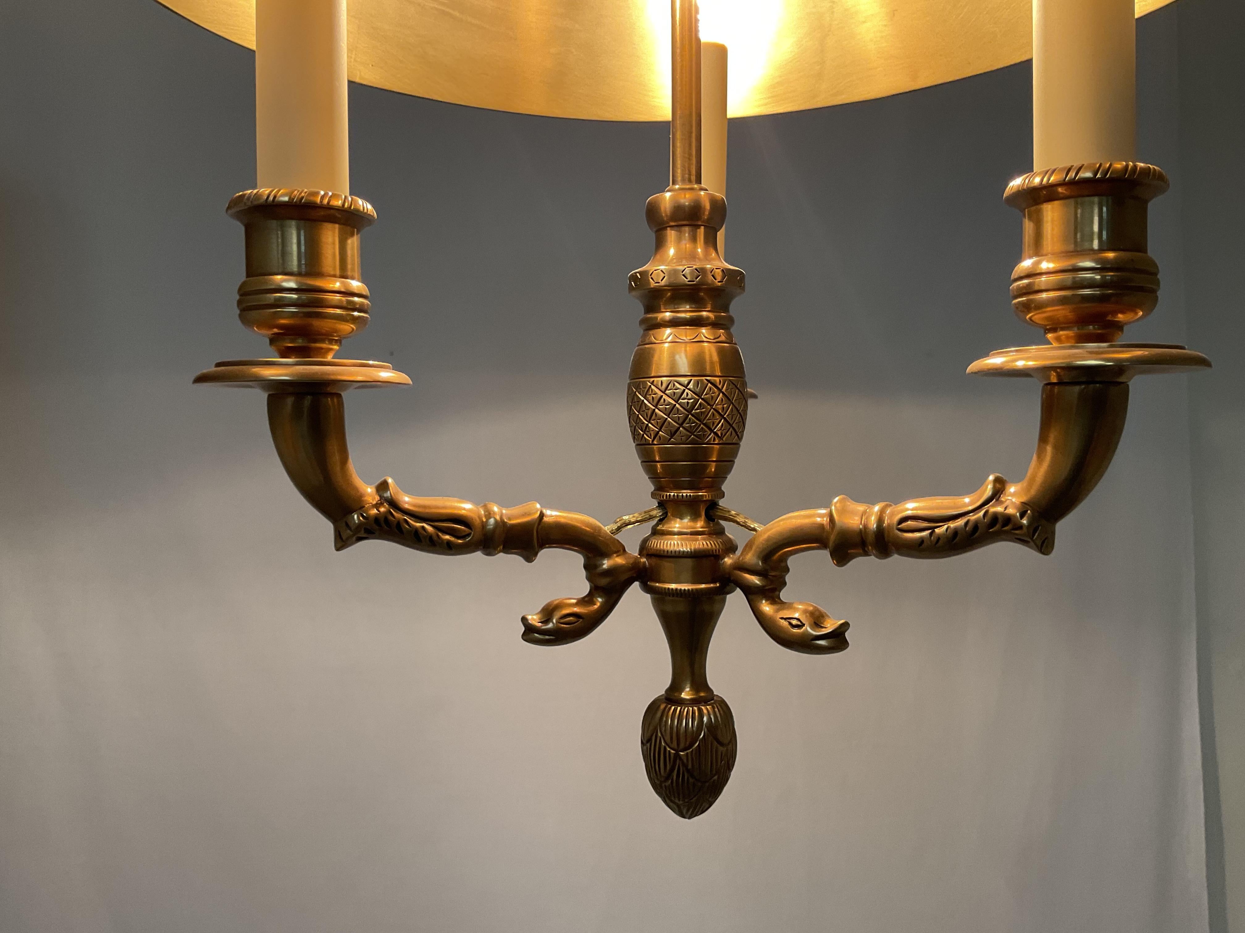 Fédéral Lampe pendante en laiton massif Bouillotte Vintage Chapman en vente