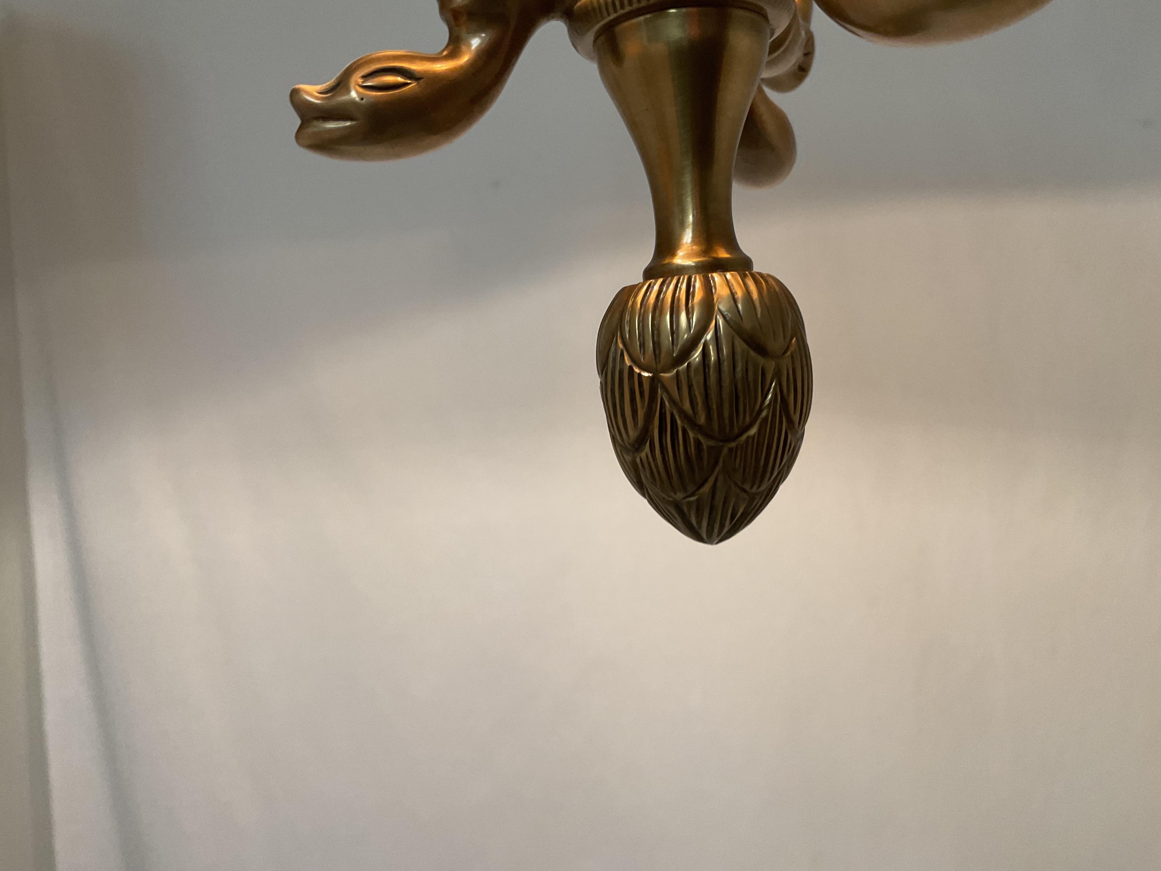 Anglais Lampe pendante en laiton massif Bouillotte Vintage Chapman en vente