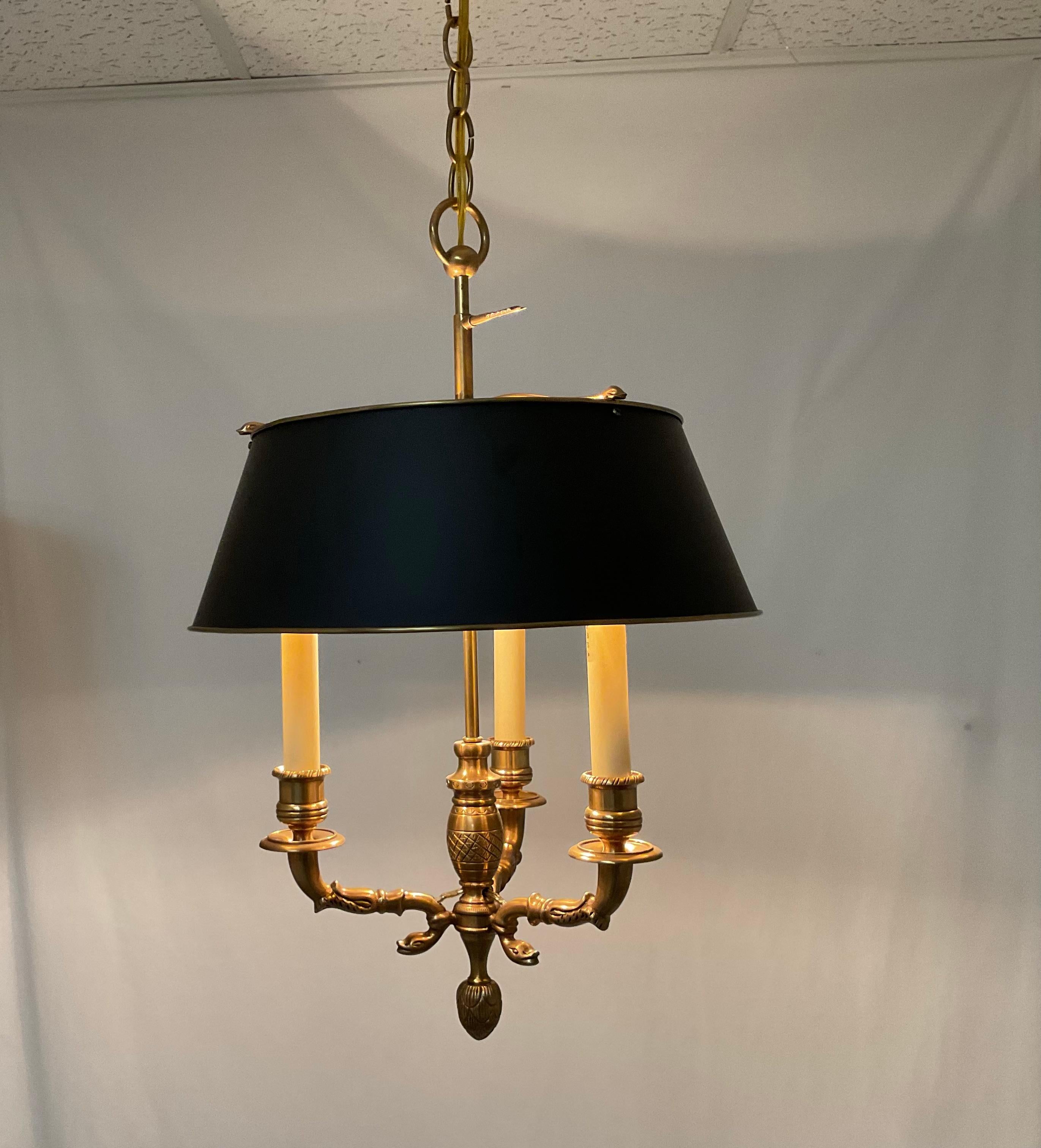 Lampe pendante en laiton massif Bouillotte Vintage Chapman en vente 2