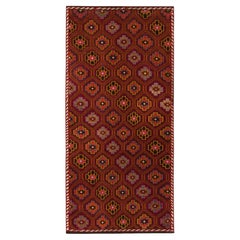 Vintage Chaput Kilim Rug in Red, Gold & Brown Geometric Patterns by Rug & Kilim