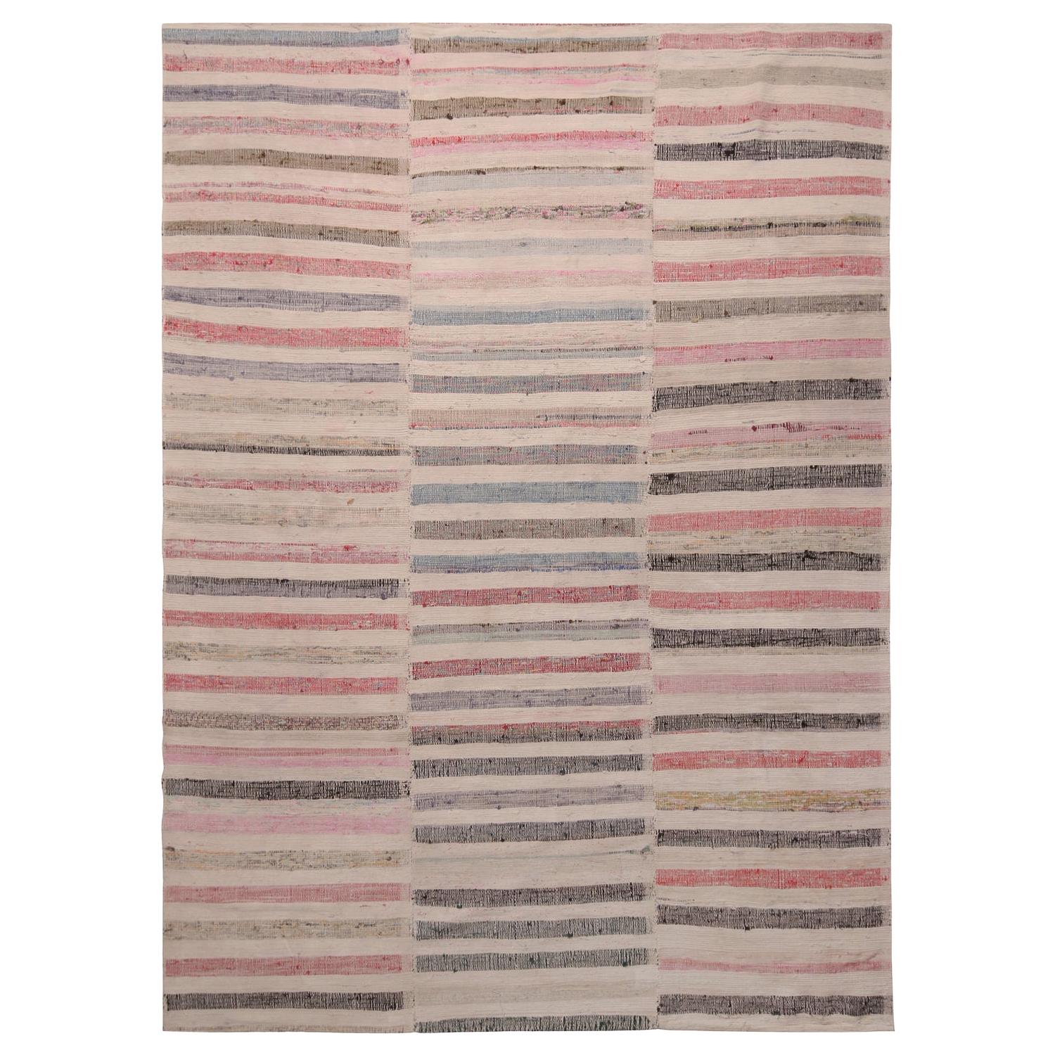 Antique Kurdish Pink and Brown Wool Kilim with Mihrab Pattern at 1stDibs