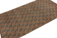 Vintage Chaput Style Kilim in Brown Pink Undertone & Blue Accents by Rug & Kilim