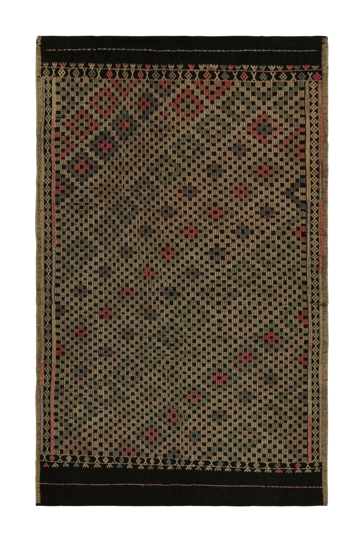 Vintage Chaput Tribal Kilim and Multicolor Geometric Pattern by Rug & Kilim For Sale