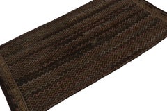 Vintage Chaput Tribal Kilim in Brown and Pink Chevron Patterns by Rug & Kilim