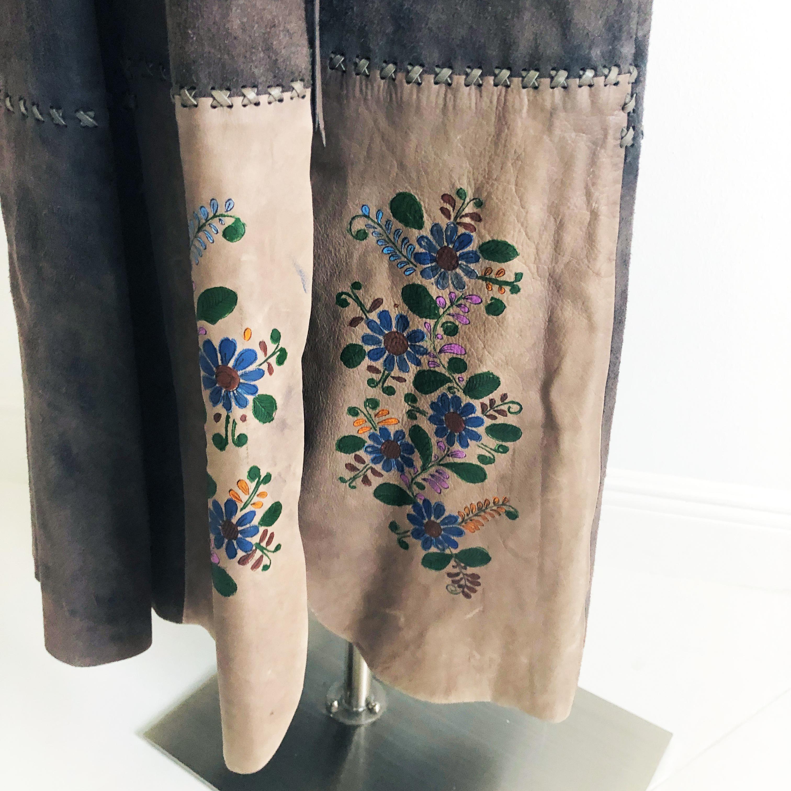 Rare 1970s Coral Suede Painted Char Vest main image 0