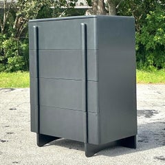 Vintage Charcoal Lacquered Chest of Drawers