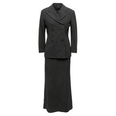 Vintage Yohji Yamamoto Noir Wool Maxi Gonna Suit Designer Taglia 3