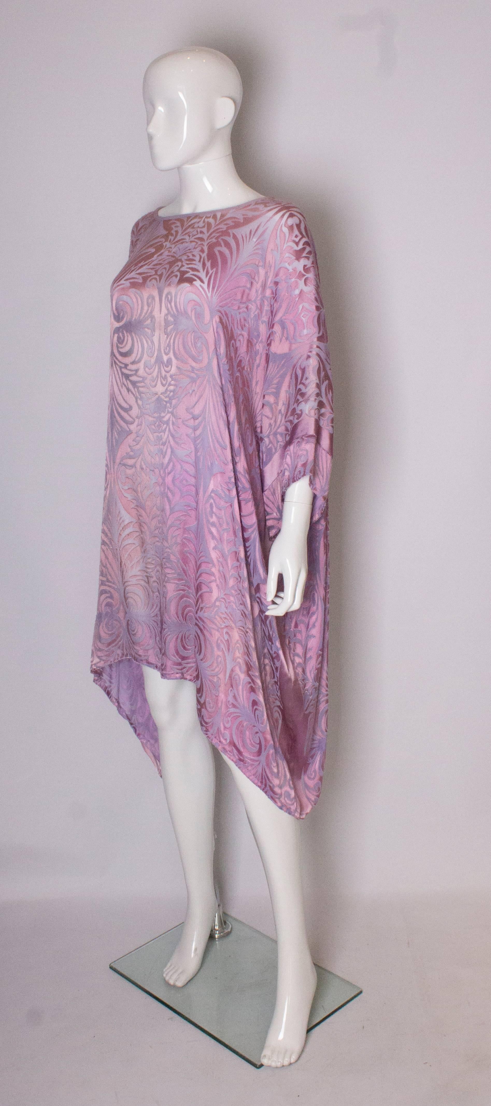 Charles und Patricia Lester Couture Vintage lila Devorre Samt Tunika /Kleid (Grau) im Angebot