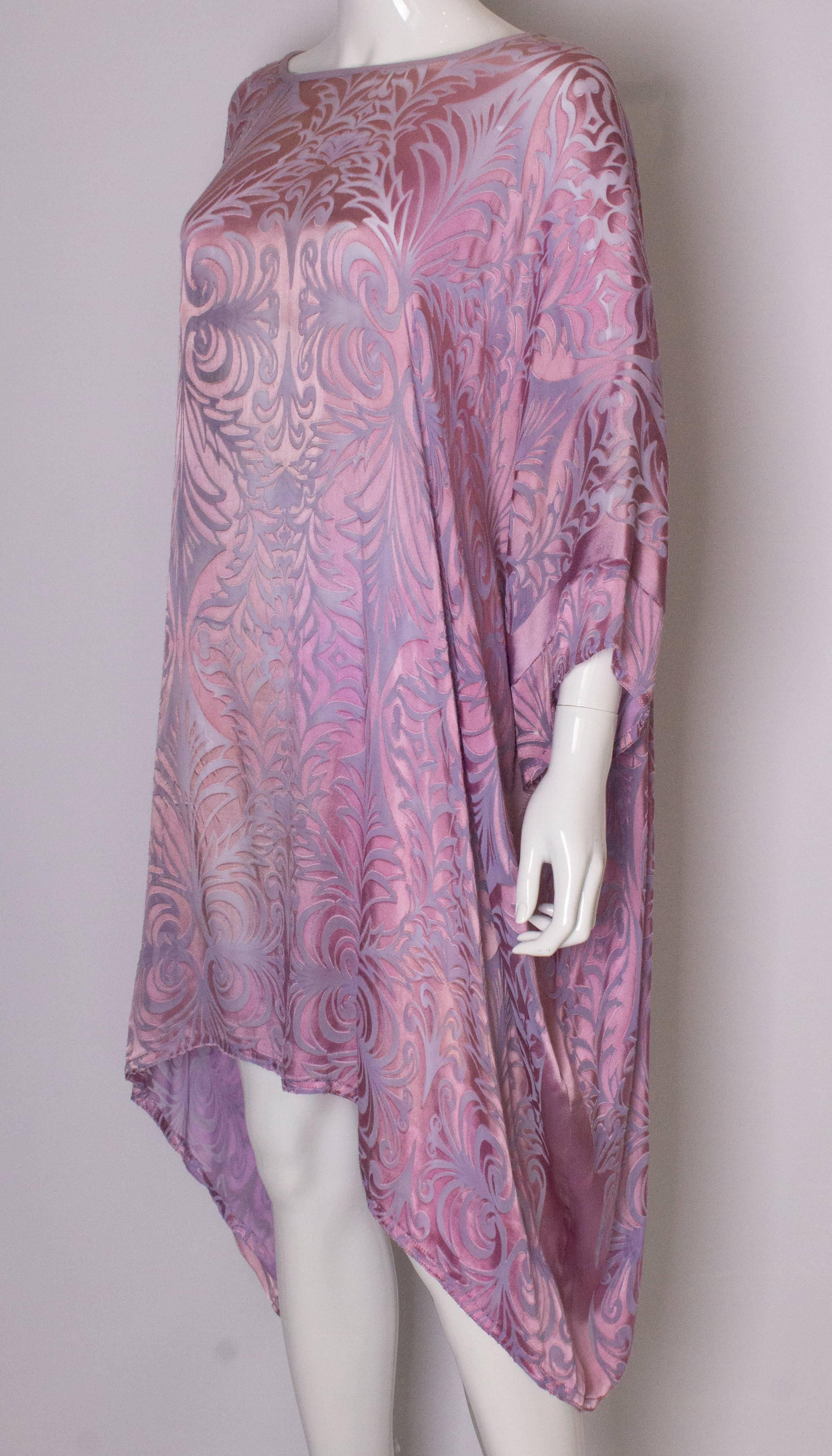 Charles und Patricia Lester Couture Vintage lila Devorre Samt Tunika /Kleid im Zustand „Gut“ im Angebot in London, GB