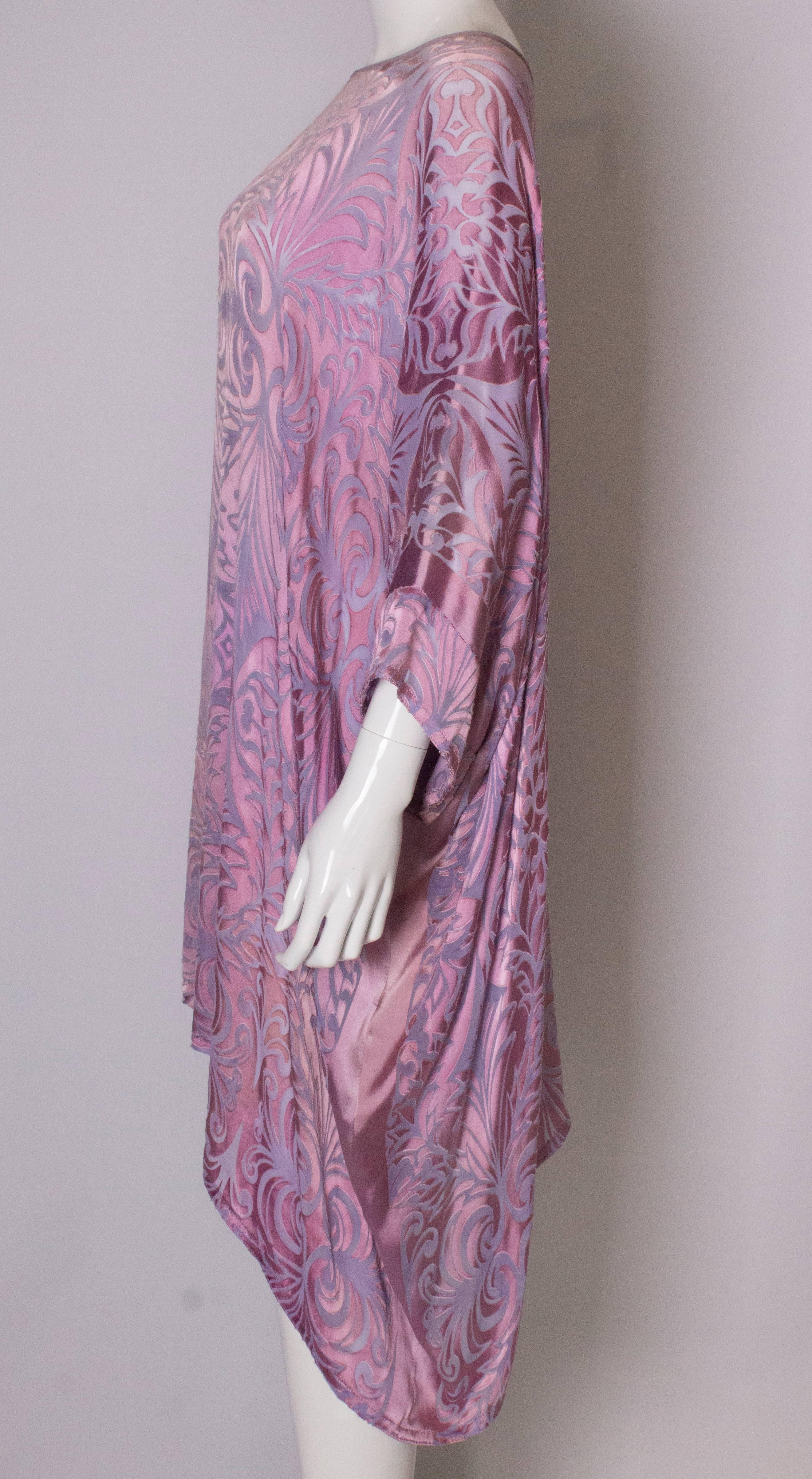 Gray Vintage Charles and Patricia Lester Couture Lilac Devorre Velvet Tunic /Dress