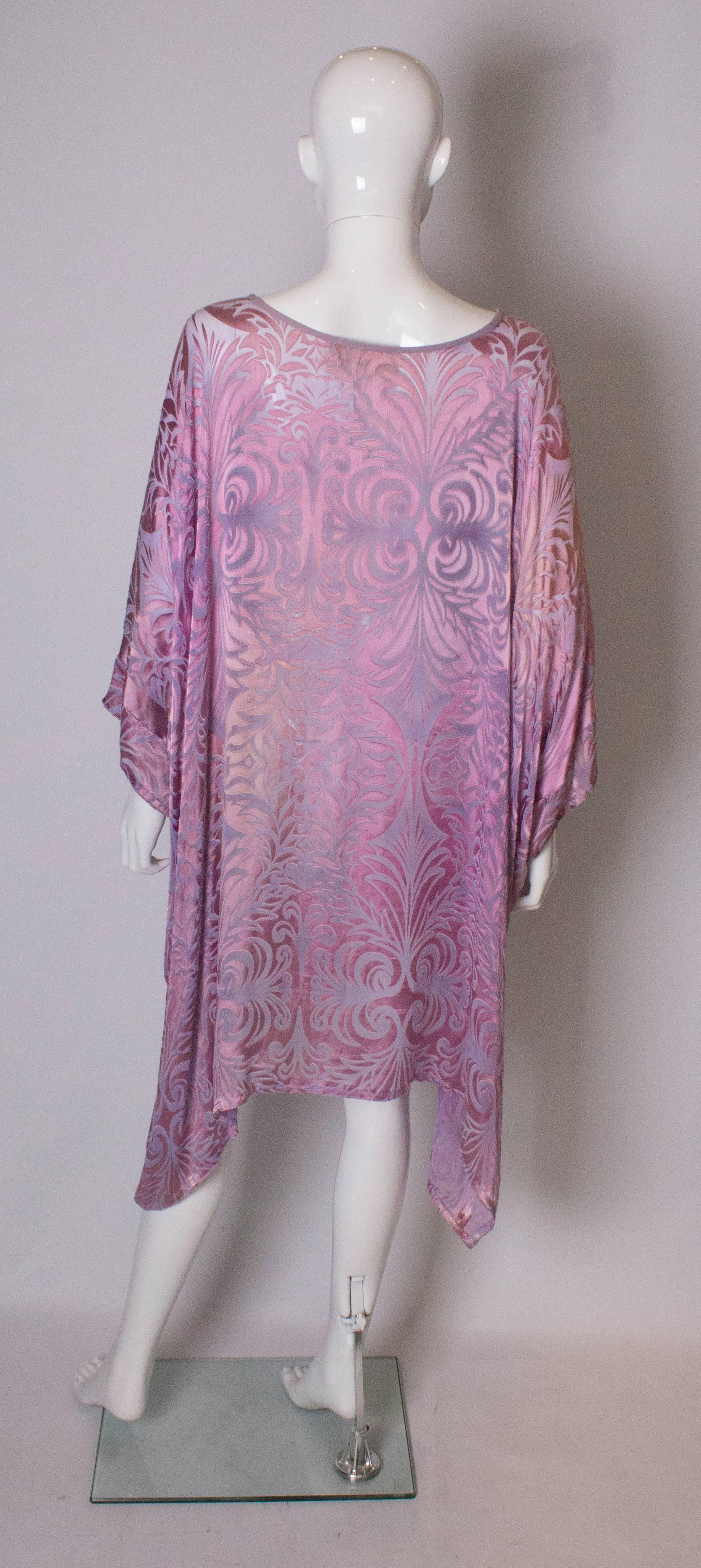 Vintage Charles and Patricia Lester Couture Lilac Devorre Velvet Tunic /Dress In Good Condition For Sale In London, GB
