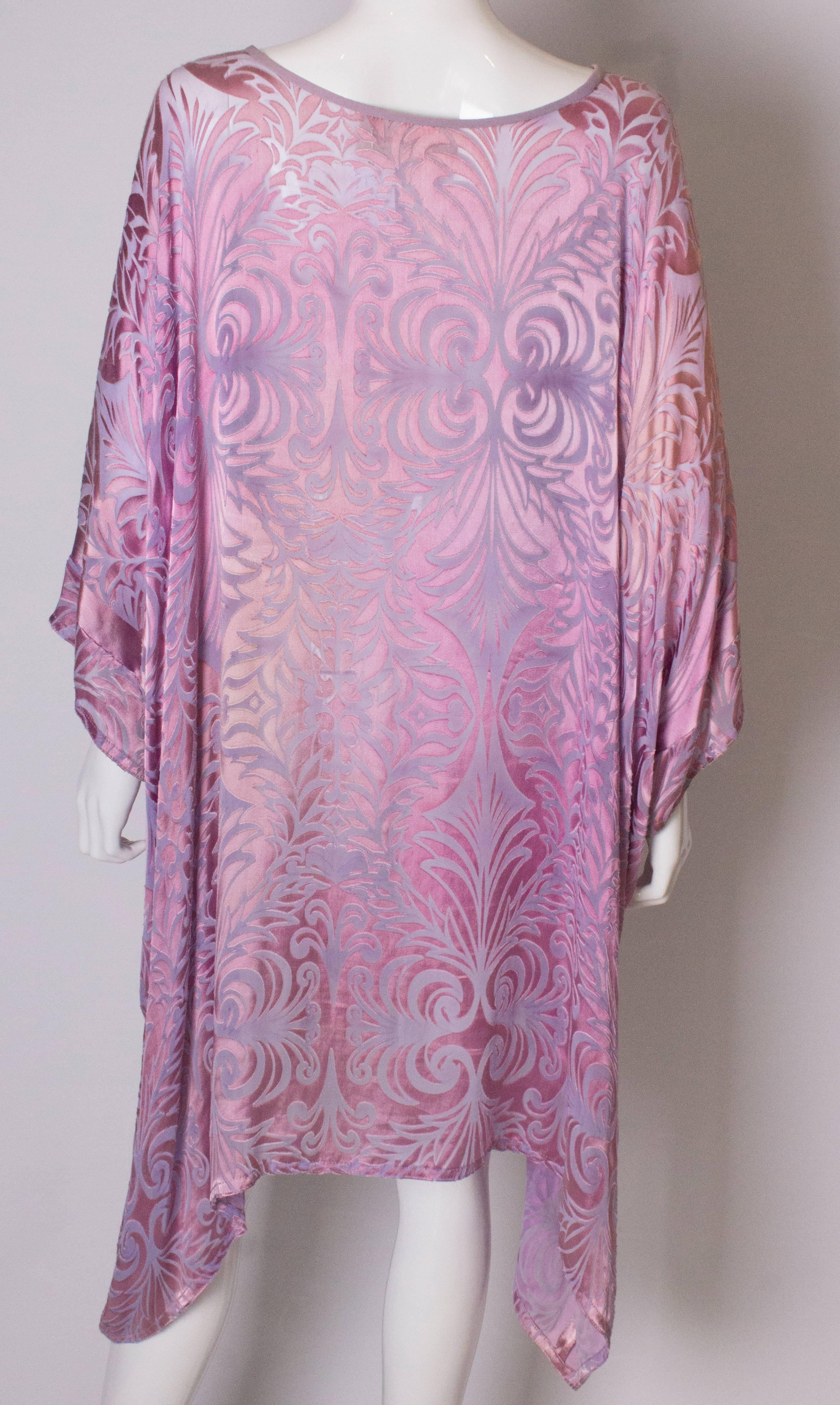 Women's Vintage Charles and Patricia Lester Couture Lilac Devorre Velvet Tunic /Dress For Sale