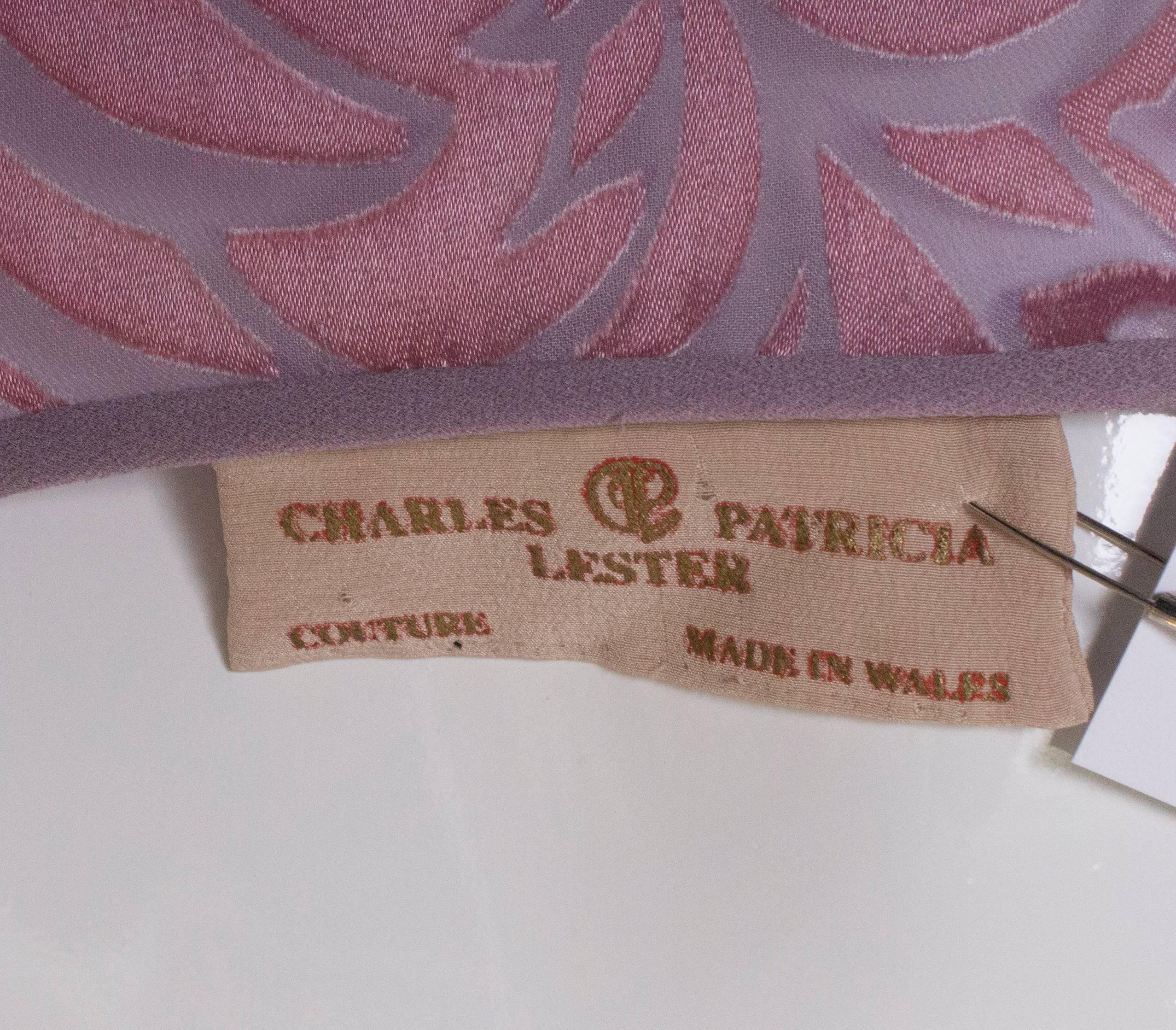 Vintage Charles and Patricia Lester Couture Lilac Devorre Velvet Tunic /Dress For Sale 1