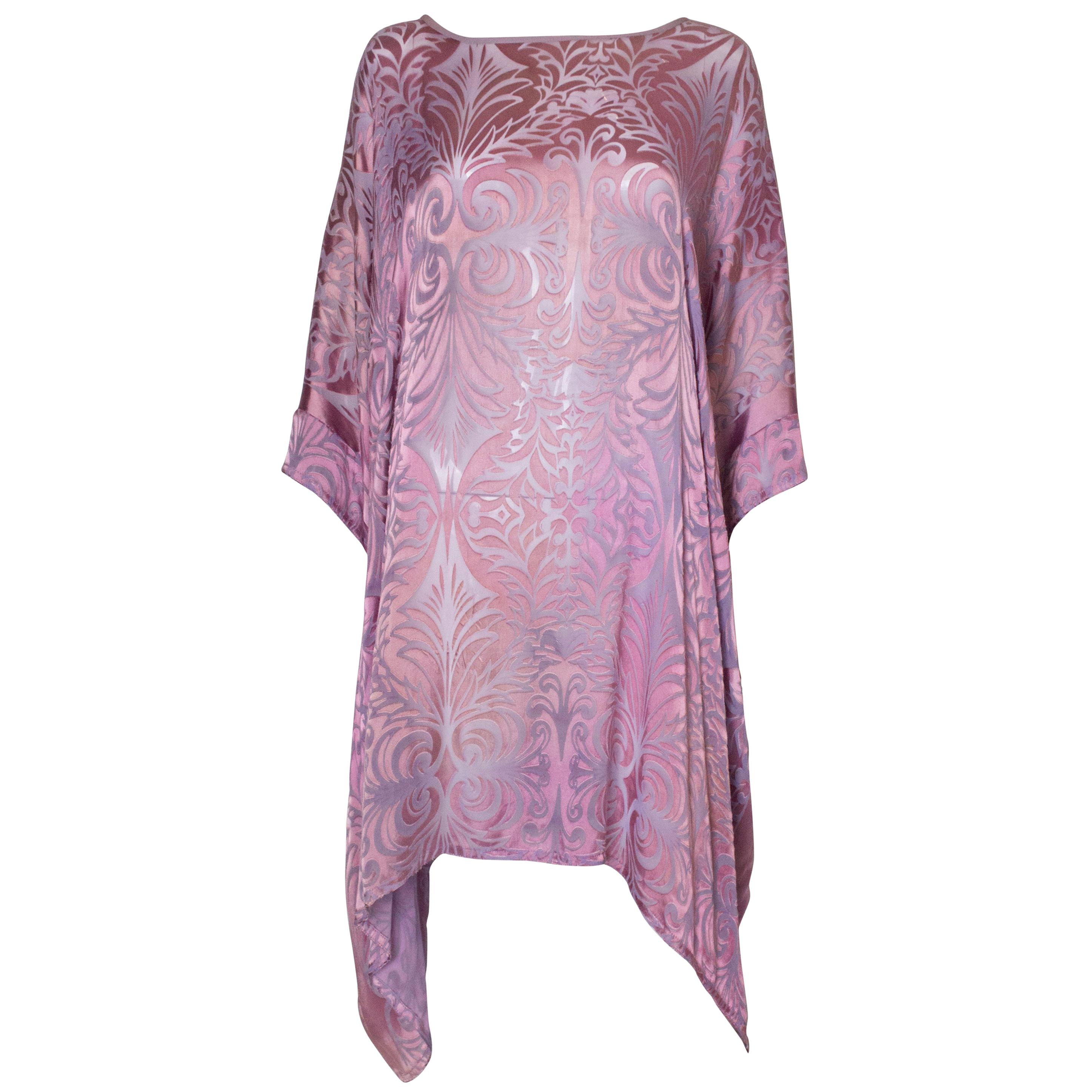 Vintage Charles and Patricia Lester Couture Lilac Devorre Velvet Tunic /Dress