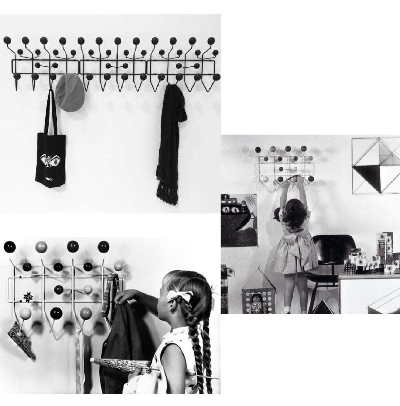 Mid-Century Modern Vintage Charles and Ray Eames Cherry Red Hang-it-All Wall Rack, Herman Miller
