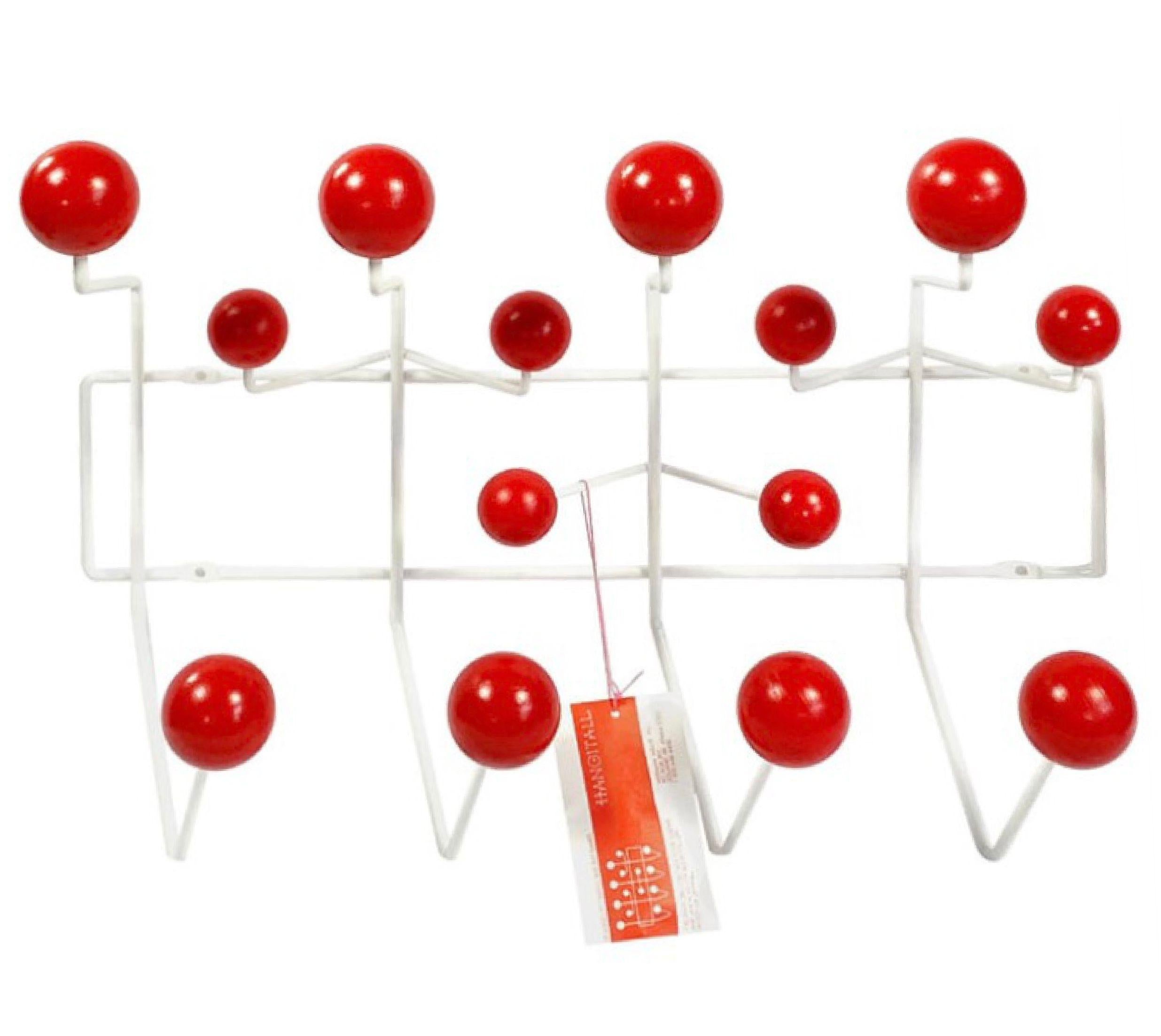 Vintage Charles and Ray Eames Cherry Red Hang-it-All Wall Rack, Herman  Miller For Sale at 1stDibs