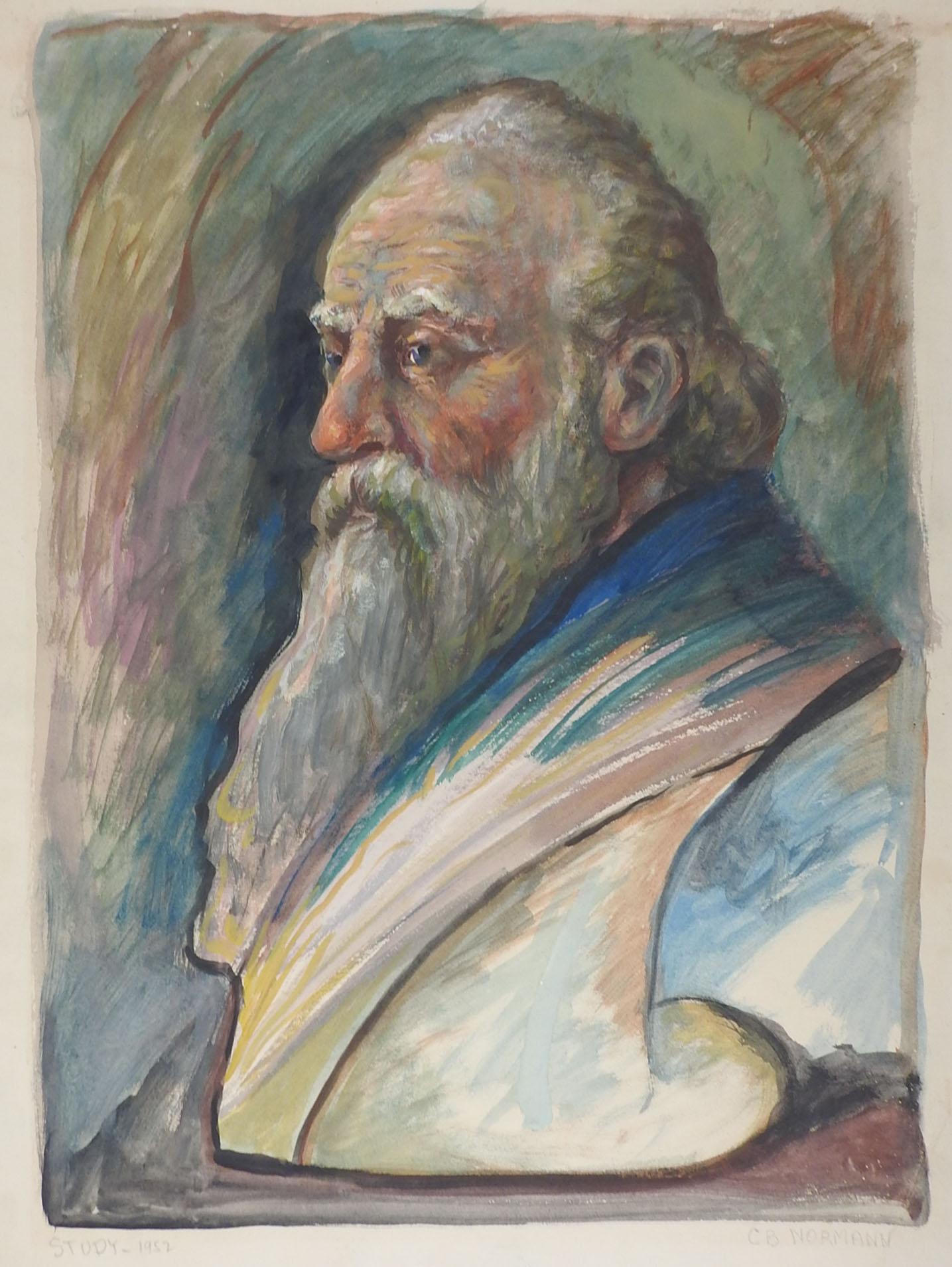 Victorian Vintage Charles Berkeley Normann Portrait Painting For Sale