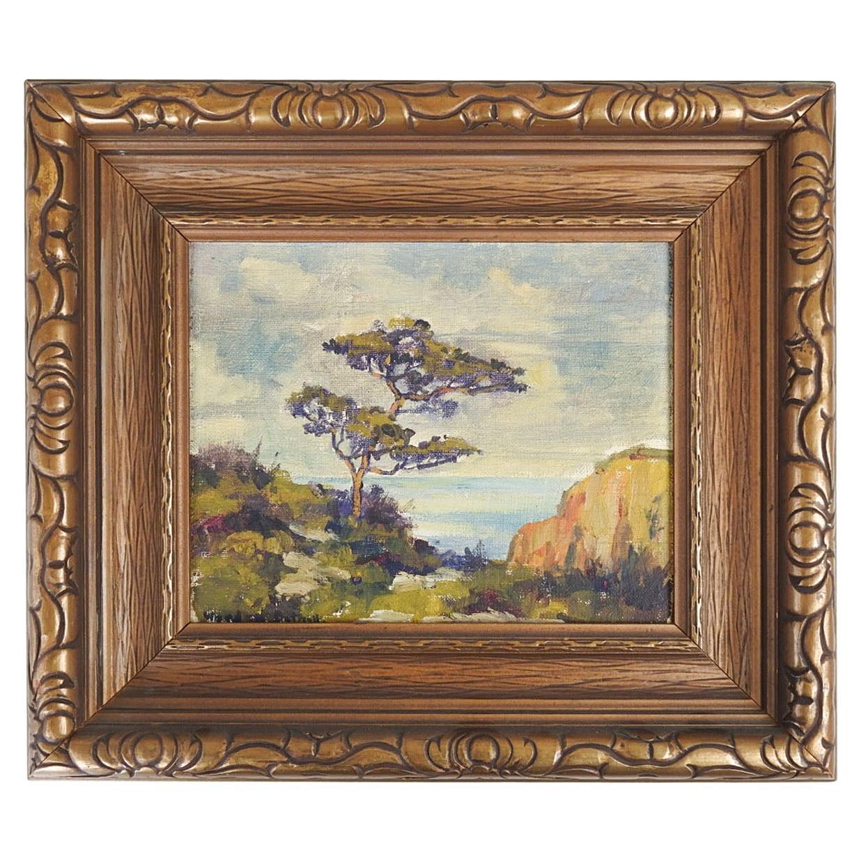 Vintage Charles Bethell California Coastal Landscape Painting For Sale