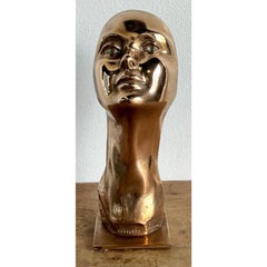 Vintage Charles Delporte Polished Bronze Bust Signed and Numbered