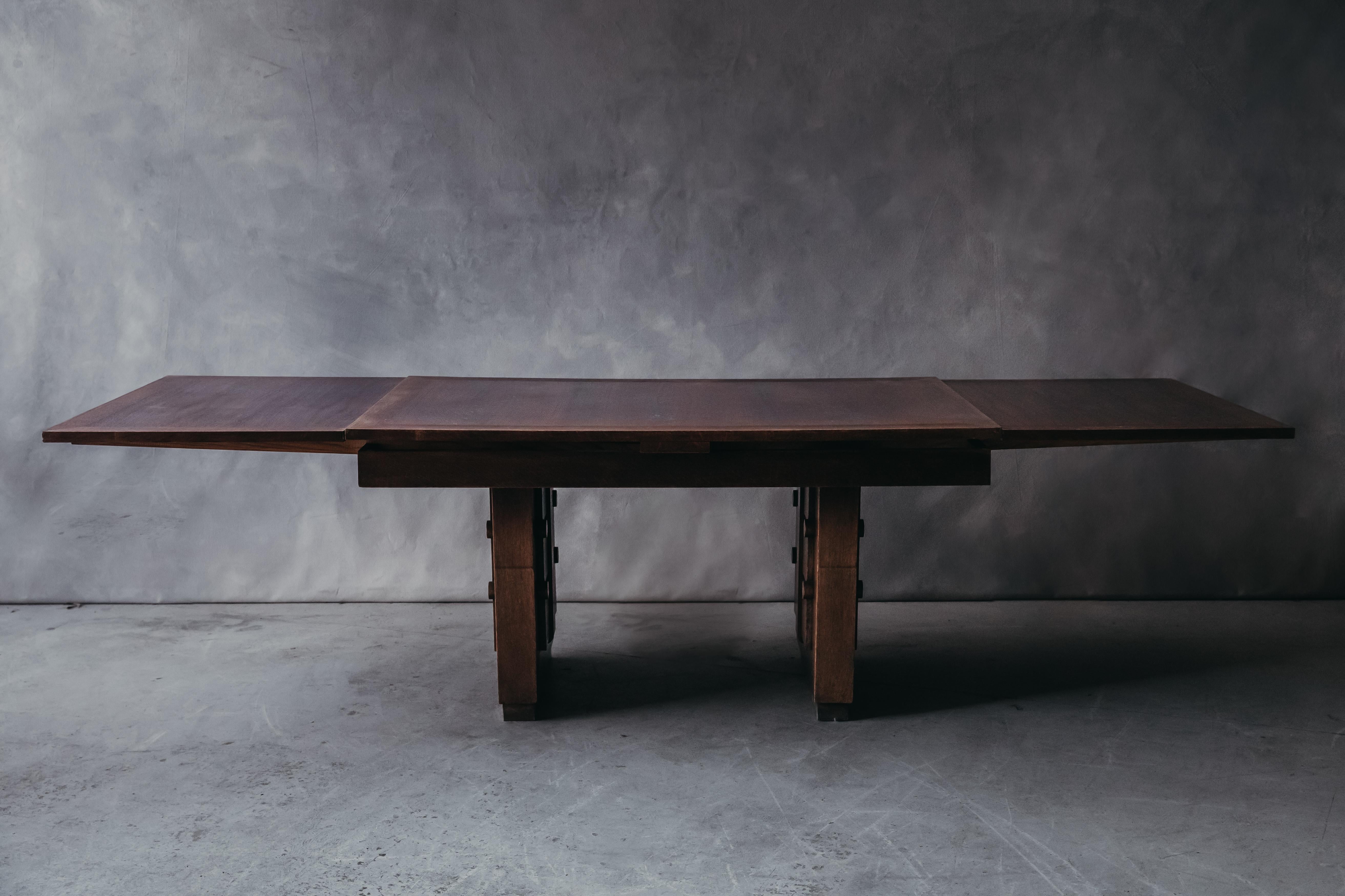 European Vintage Charles Dudouyt Dining Table from France, circa 1940