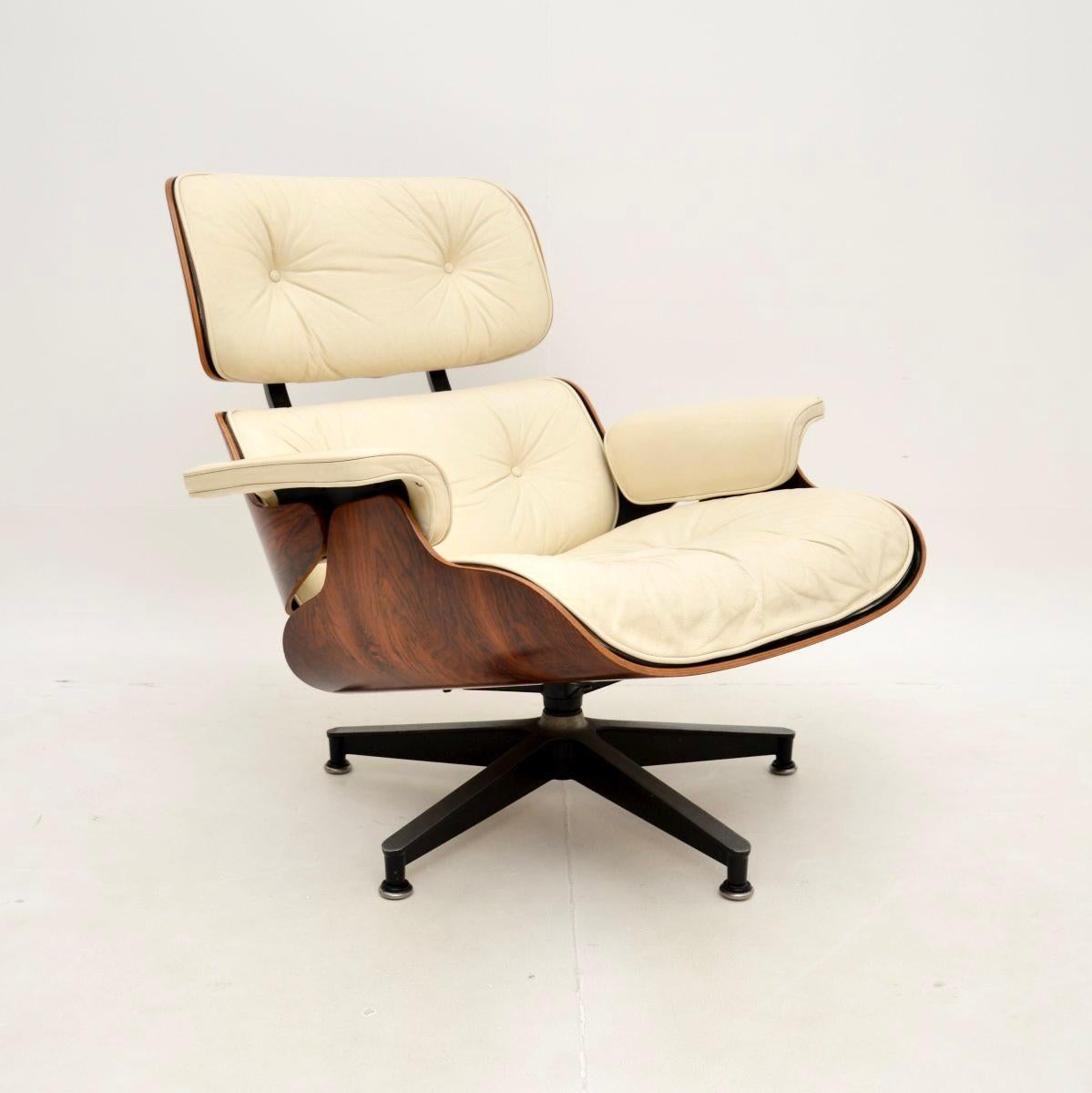 Metal Vintage Charles Eames Lounge Chair and Ottoman by Herman Miller