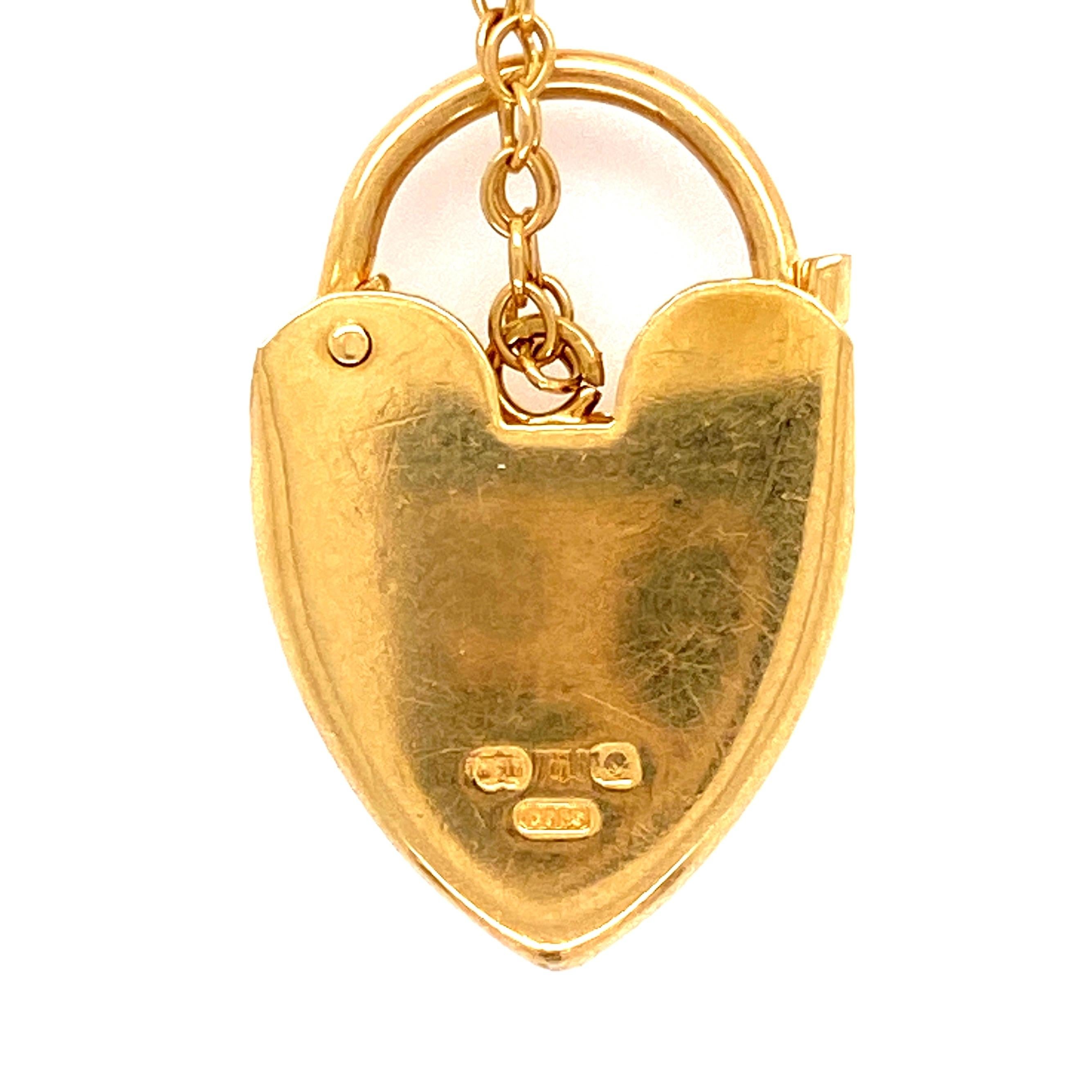 Vintage Charles Green & Son Padlock Gold Link Bracelet English Fine Jewelry For Sale 1