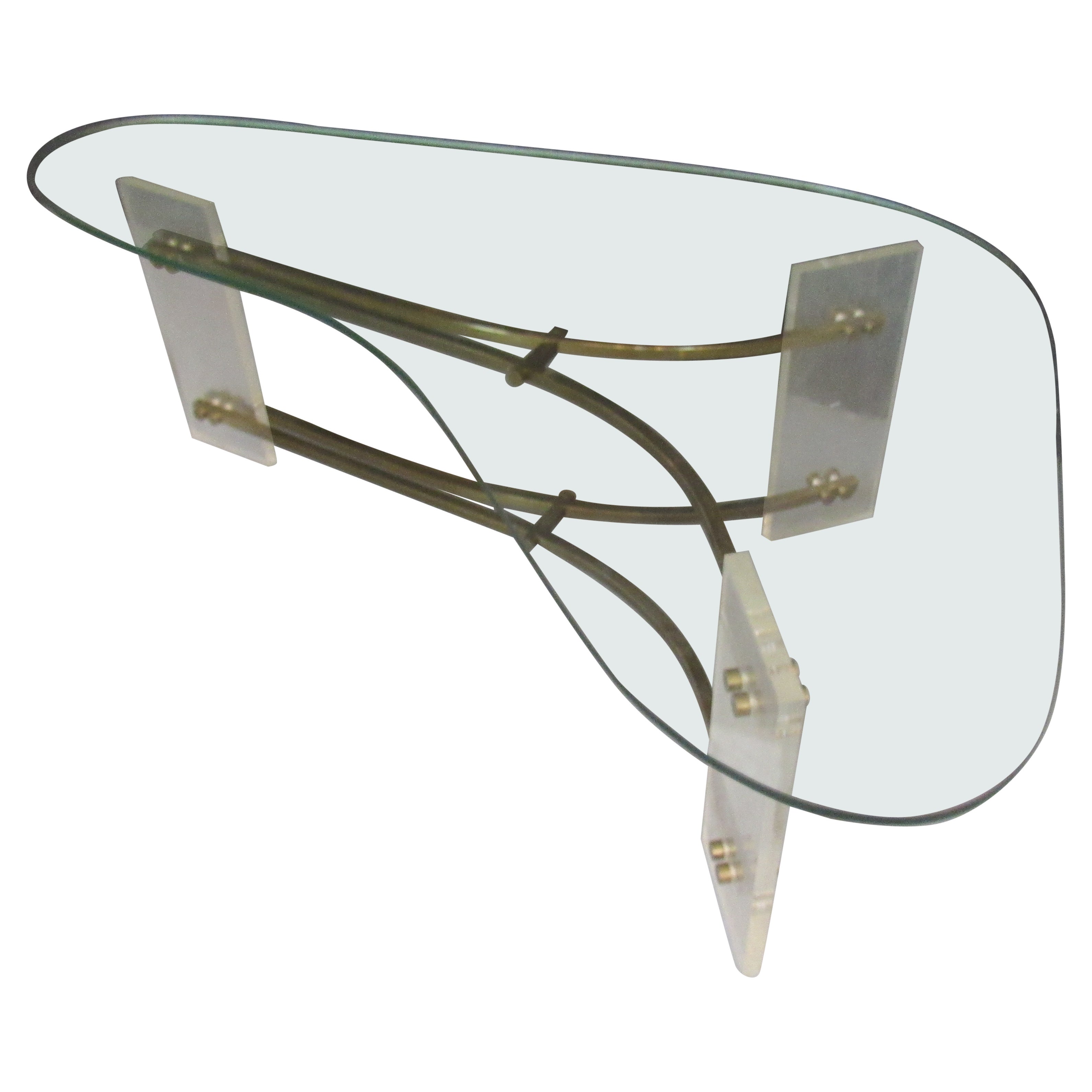 Vintage Charles Hollis Jones Lucite Boomerang Coffee Table