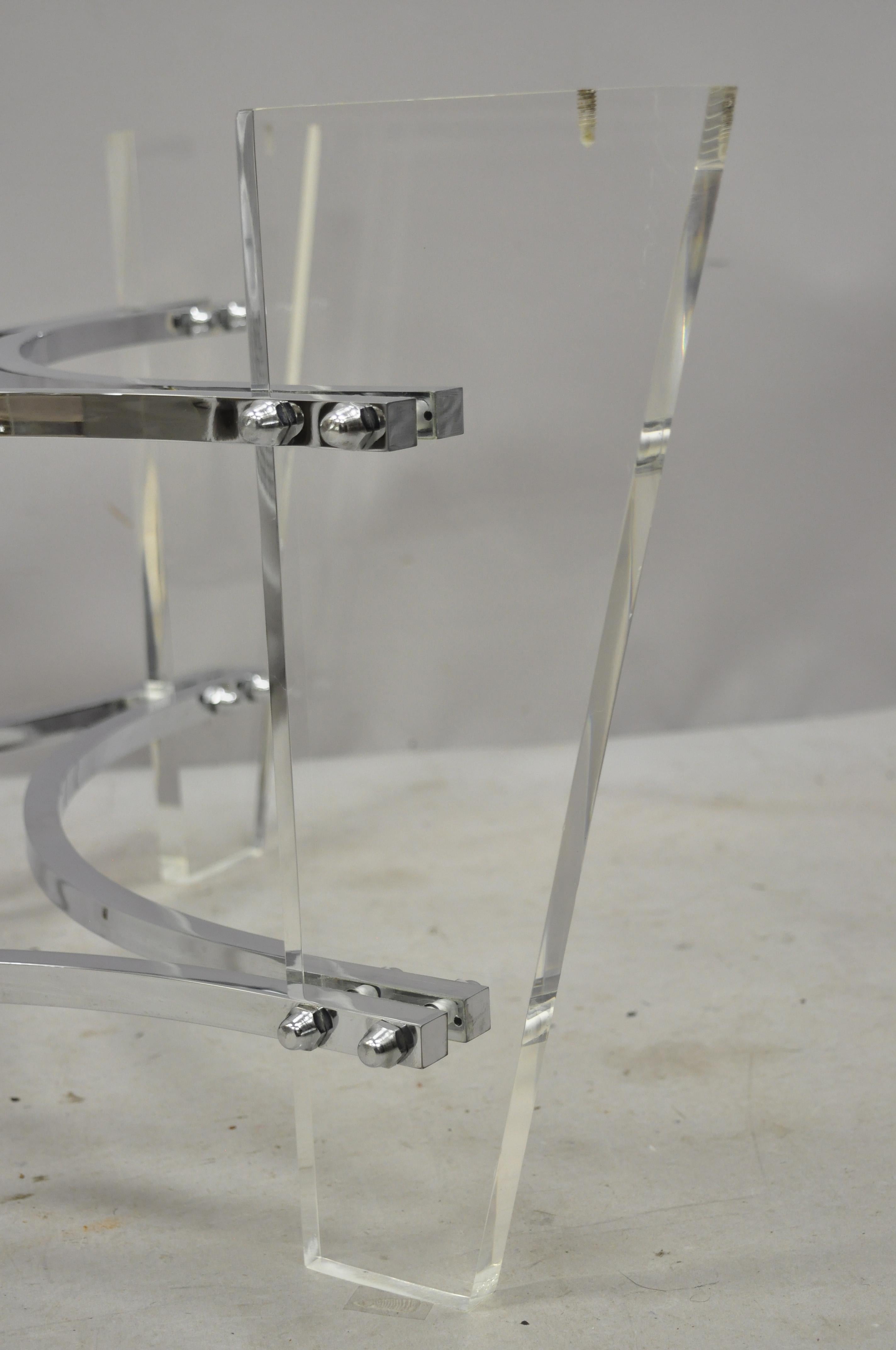 20th Century Vintage Charles Hollis Jones Lucite Chrome Mid-Century Modern Coffee Table Base