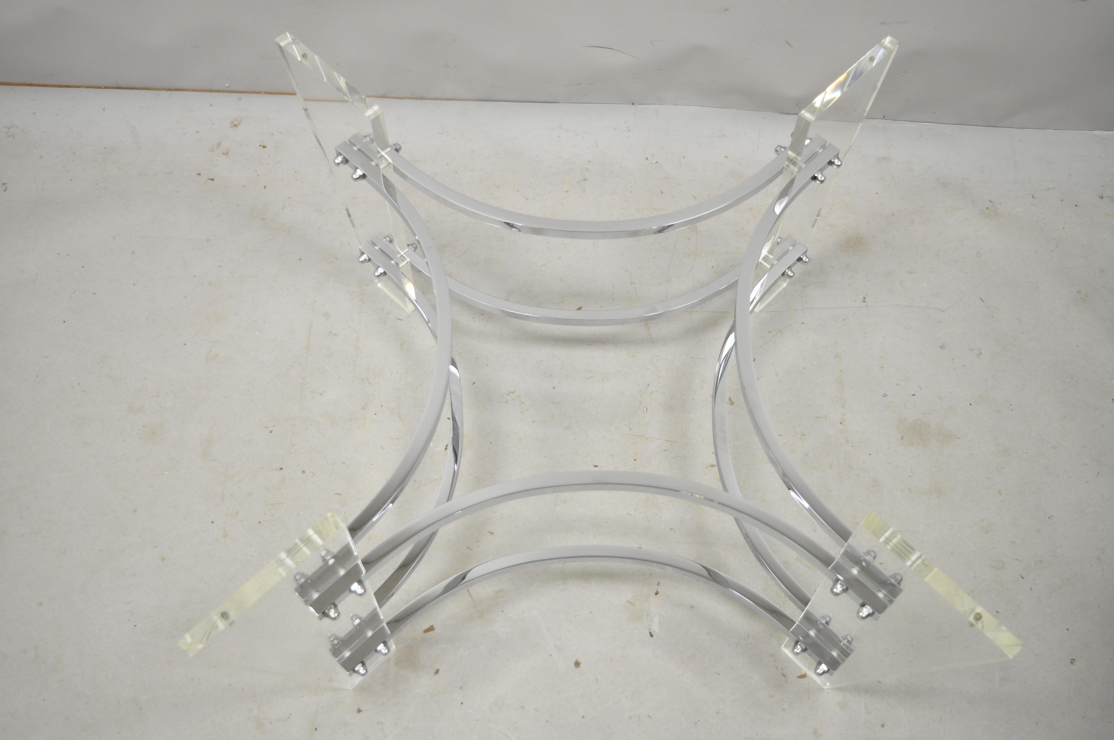 Vintage Charles Hollis Jones Lucite Chrome Mid-Century Modern Coffee Table Base 1