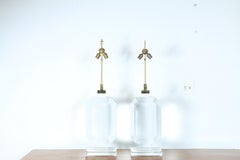 Coppia di lampade in lucite vintage Charles Hollis Jones