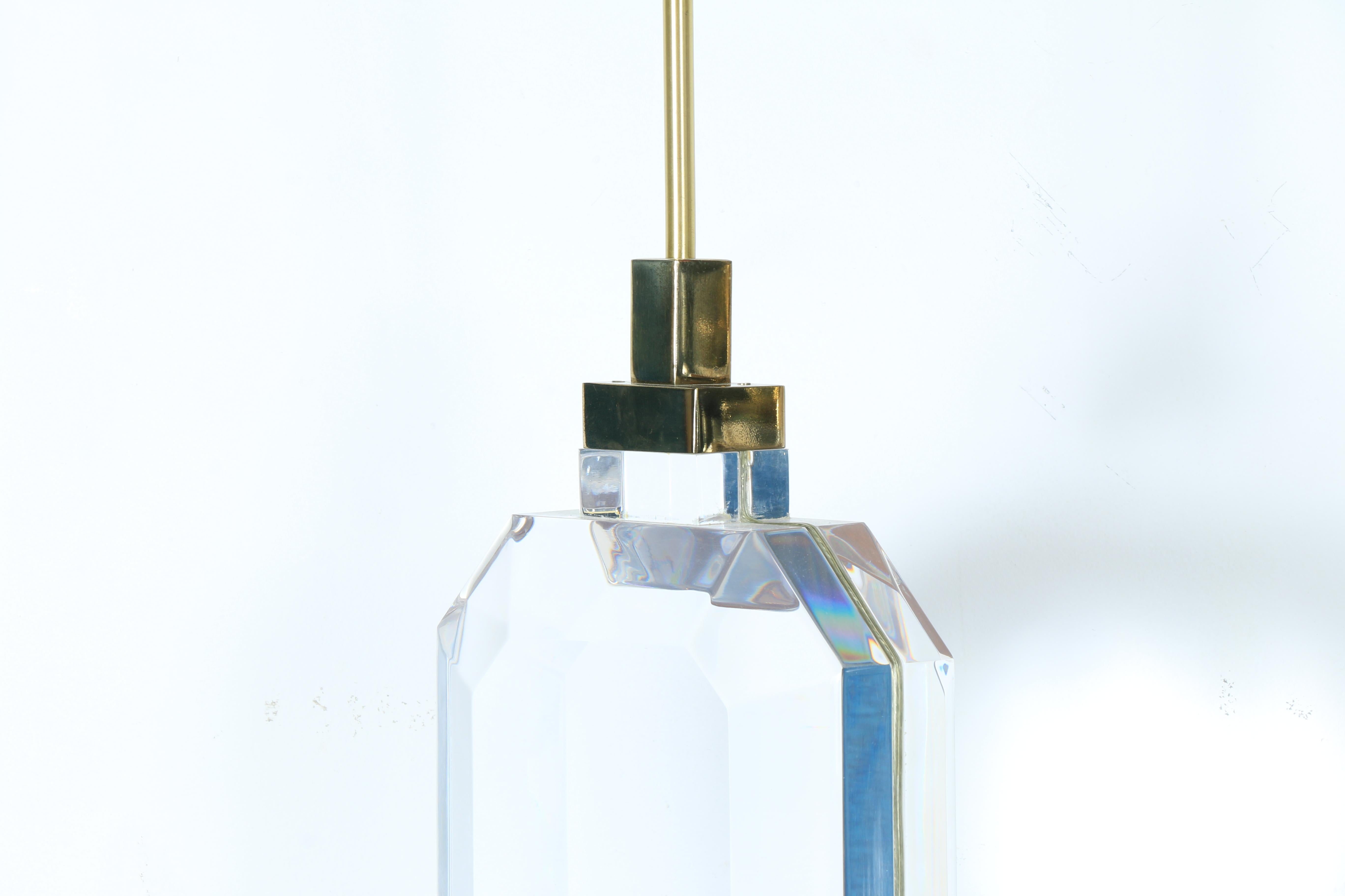 Vintage Charles Hollis Jones Pair of Lucite Lamps In Good Condition In North Hollywood, CA