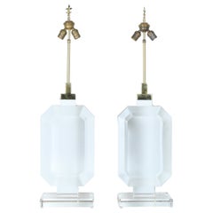 Vintage Charles Hollis Jones Pair of Lucite Lamps