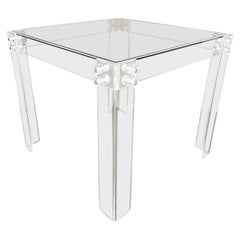 Vintage Charles Hollis Jones Style Lucite Dining Gaming Table