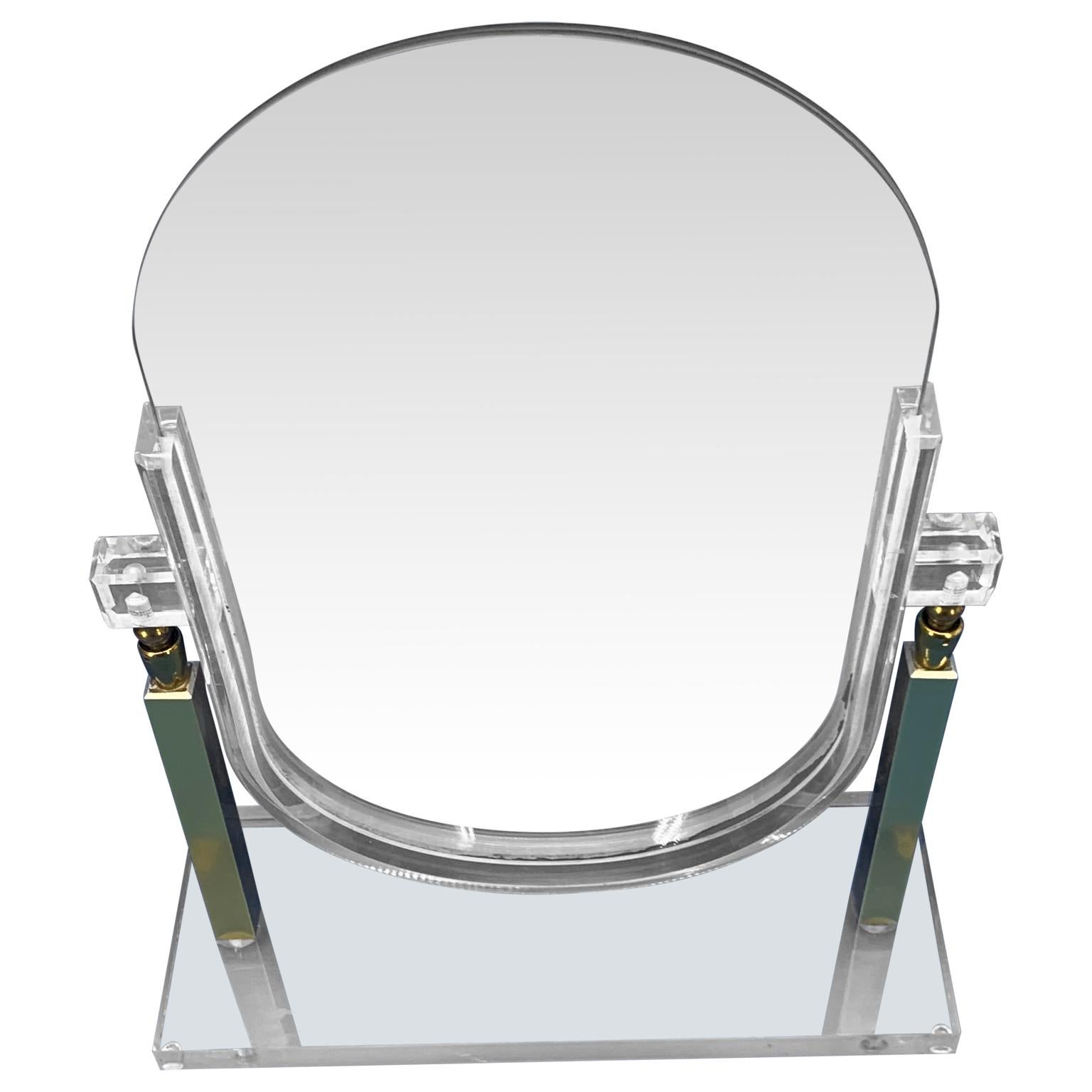 Fait main Vieux miroir de courtoisie Charles Hollis Jones en Lucite en vente