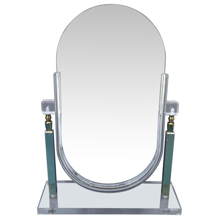 Vintage Charles Hollis Jones Style Lucite Tabletop Mirror At 1stdibs Charles Hollis Jones Style Lucite