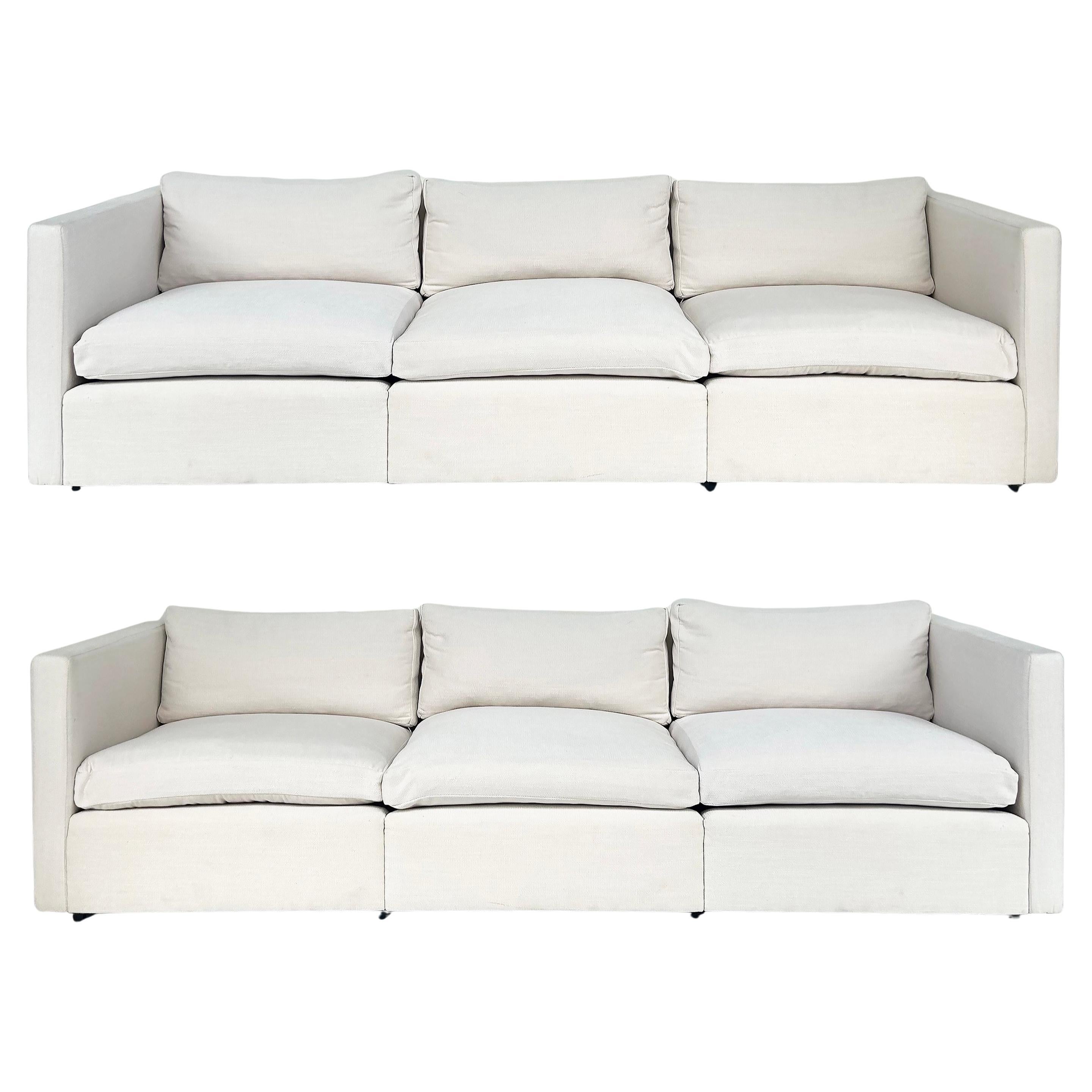 Vintage Charles Pfister Knoll Studio Upholstered Sofas, Two Available