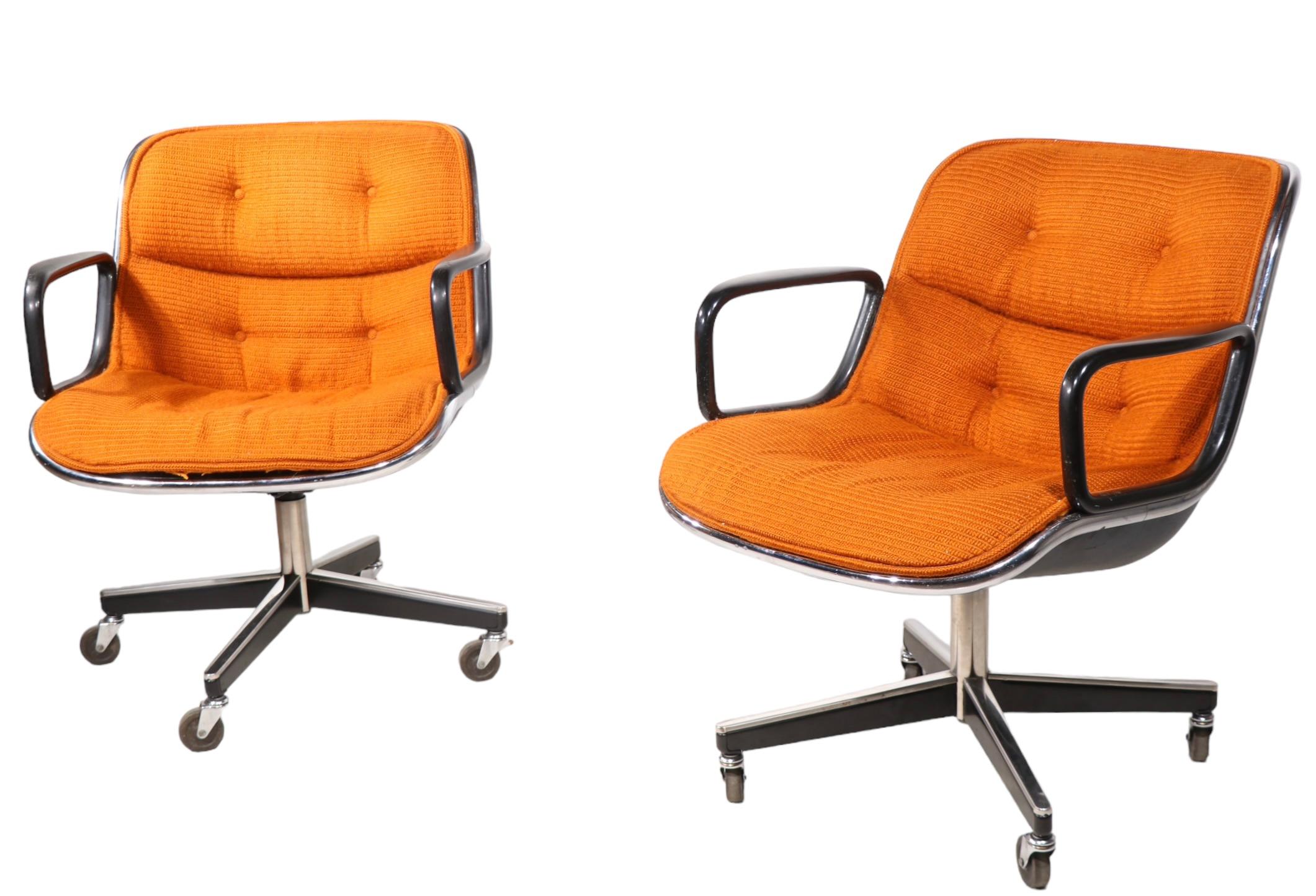 Vintage Charles Pollack design for Knoll  Swivel Tilt Desk Chairs c 1970's 2